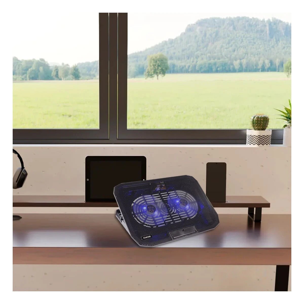 PACK4 COOLER PROFESIONAL PARA LAPTOP 2 VENTILADORES NEGRO CON CIRCULACION EFICIENTE - 3