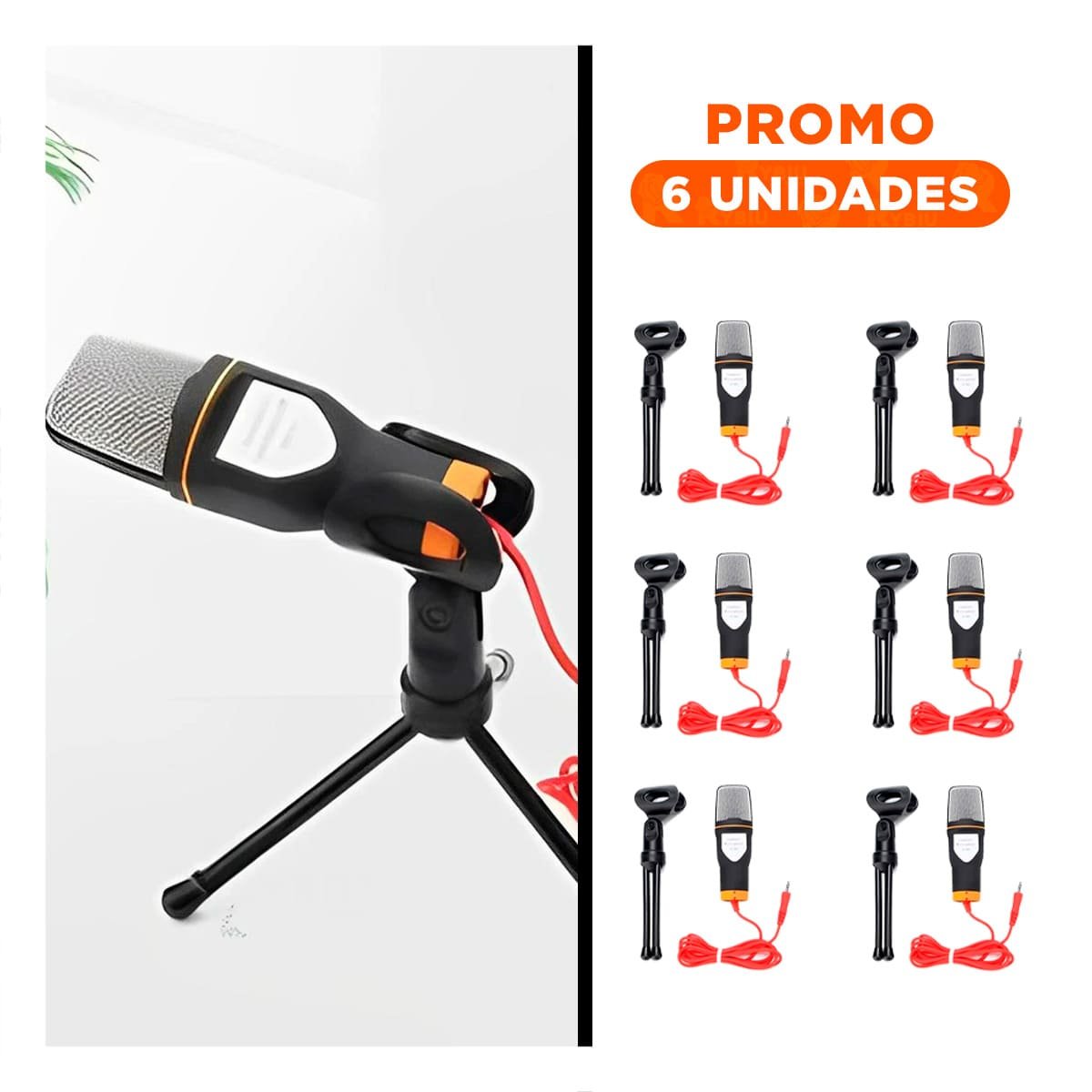 PACK6 HERRAMIENTA DE AUDIO PARA PC CON TRIPODE NEGRO PARA STREAMING Y VOZ - 1
