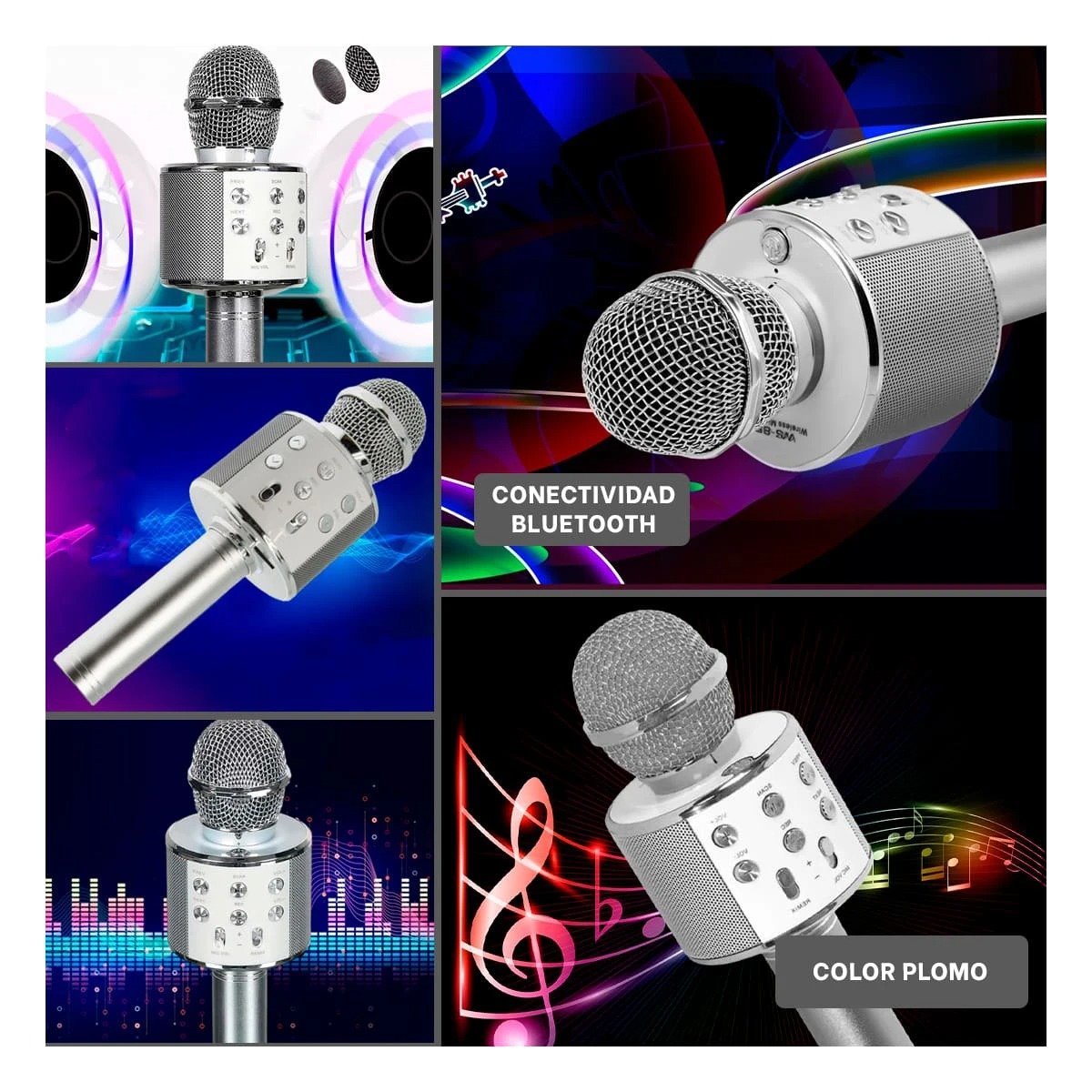 PACK6 TRANSMISOR VOCAL INALAMBRICO PLOMO CON DISENO LIGERO Y AUDIO POTENTE Y+PAPEL REGALO - 3