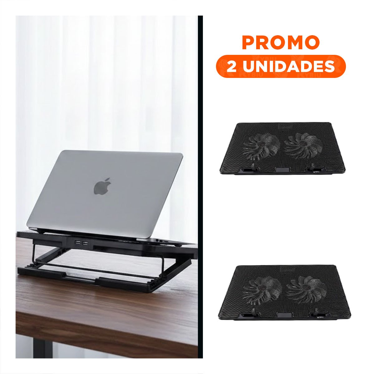PACK2 REFRIGERADOR AJUSTABLE PARA LAPTOP A8 COLOR NEGRO CON RENDIMIENTO ESTABLE - 1