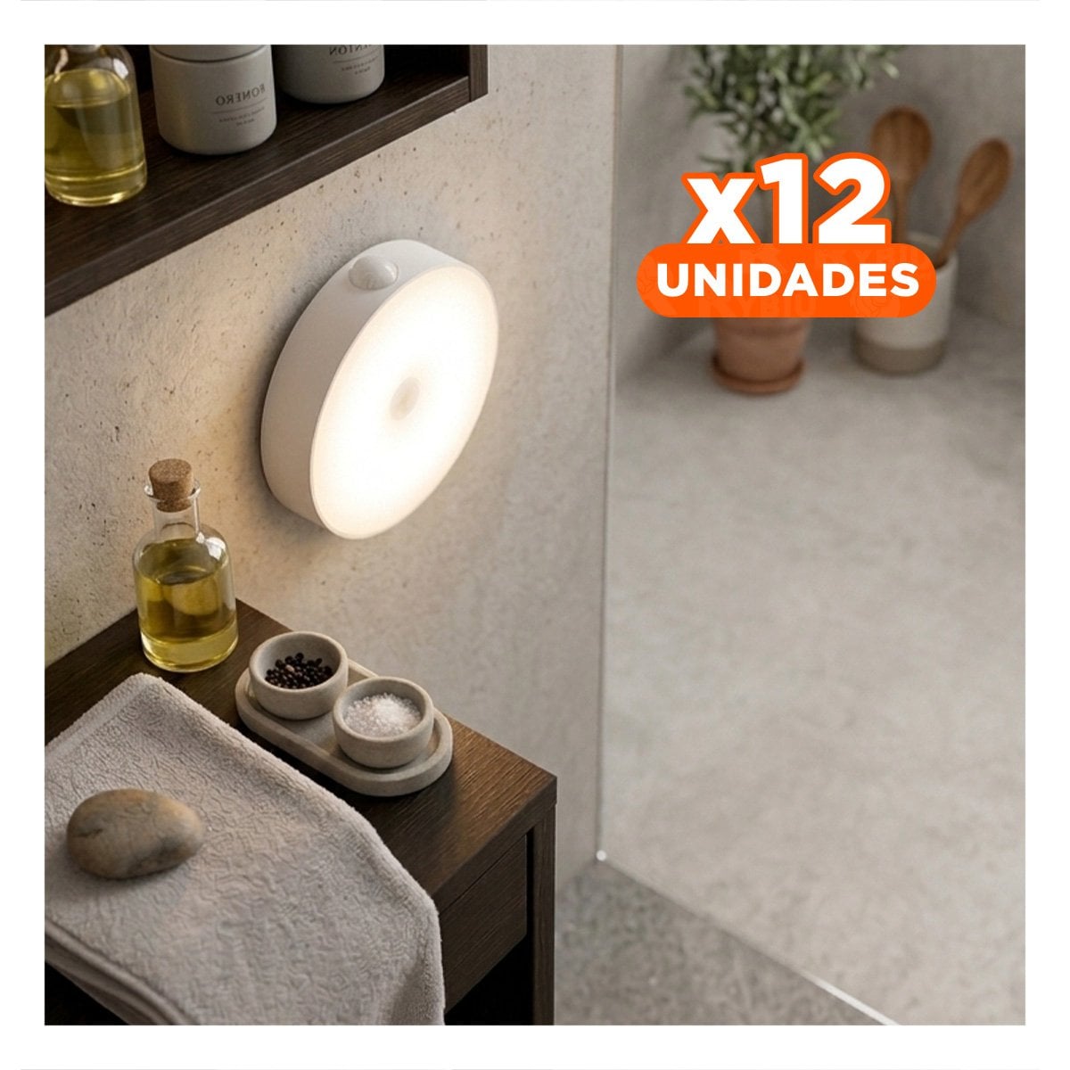 PACK12 FOCO CON SENSOR CON ACTIVACION SENSIBLE BLANCO PARA HOGAR - 1