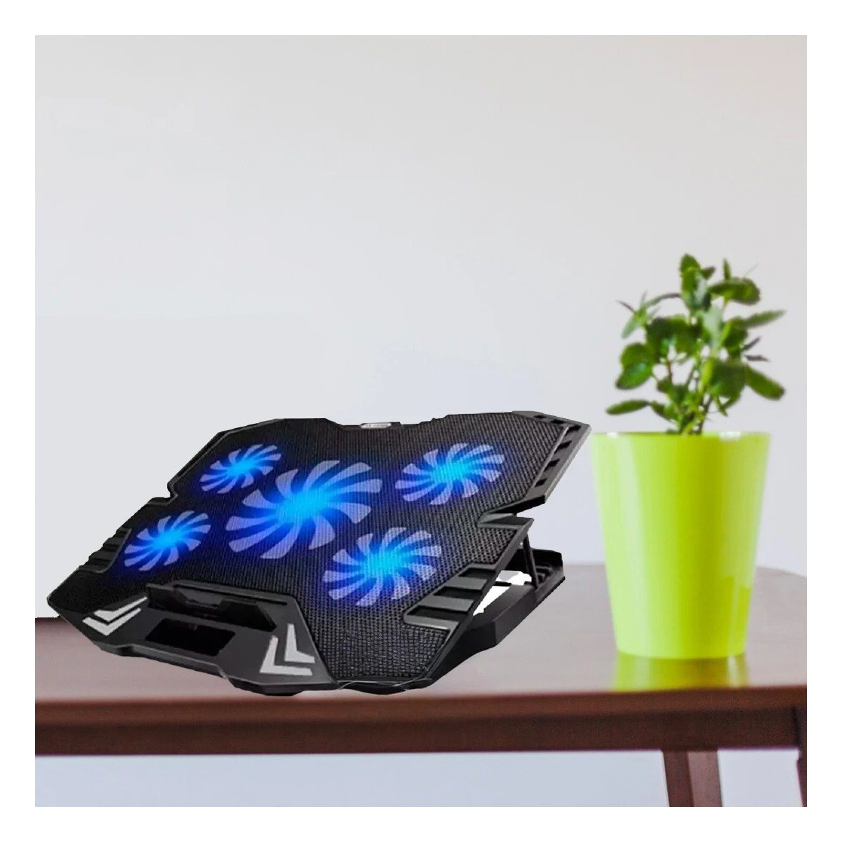 PACK6 COOLER MODERNO PARA LAPTOP NEGRO CON SISTEMA DE AIRE FORZADO - 2