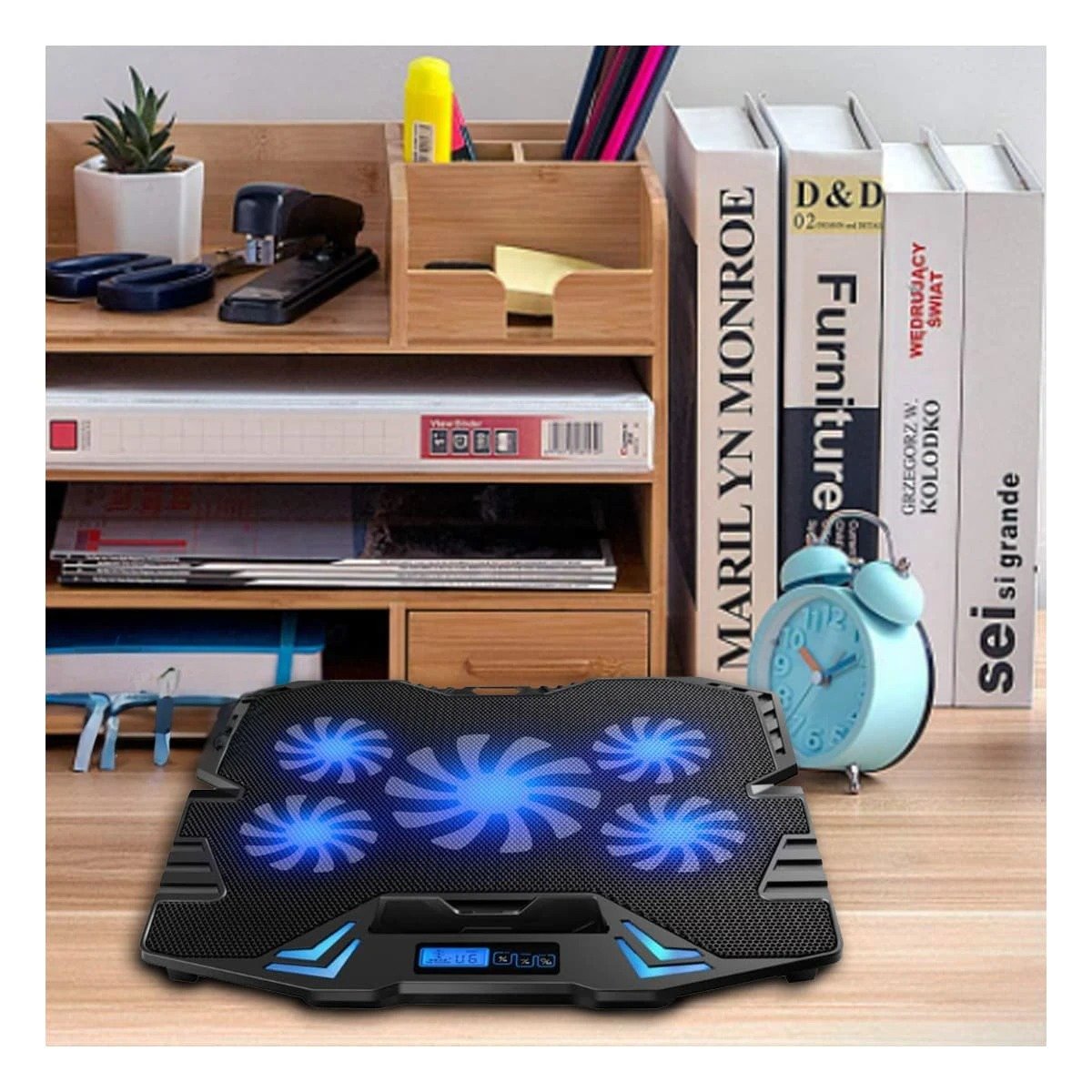 PACK6 SOPORTE AJUSTABLE PARA LAPTOP NEGRO CON VENTILACION OPTIMA Y+REGALO STICKER - 3