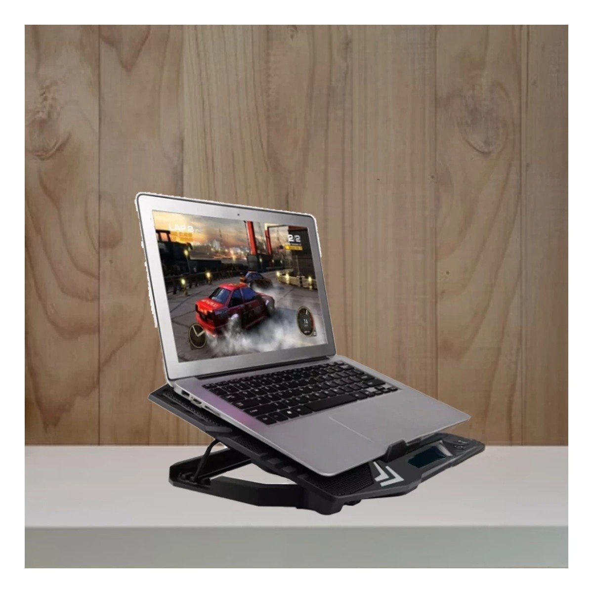 PACK6 SOPORTE AJUSTABLE PARA LAPTOP NEGRO CON VENTILACION OPTIMA Y+REGALO STICKER - 5