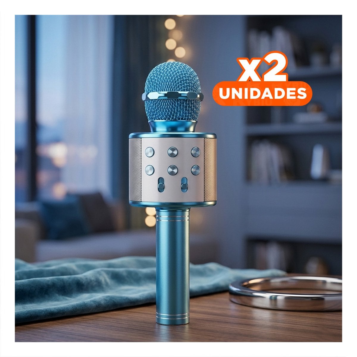 PACK2 MODULO PORTATIL BLUETOOTH AZUL PARA REPRODUCIR MUSICA Y CANTAR Y+PAPEL REGALO - 1