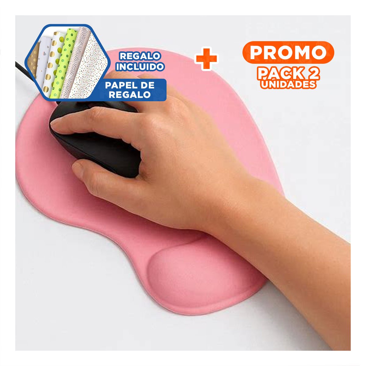 PACK2 BASE GEL PEQUEÑA ROSADA CON DISENO ERGONOMICO Y TEXTURA ANTIDESLIZANTE Y+PAPEL REGALO - 1