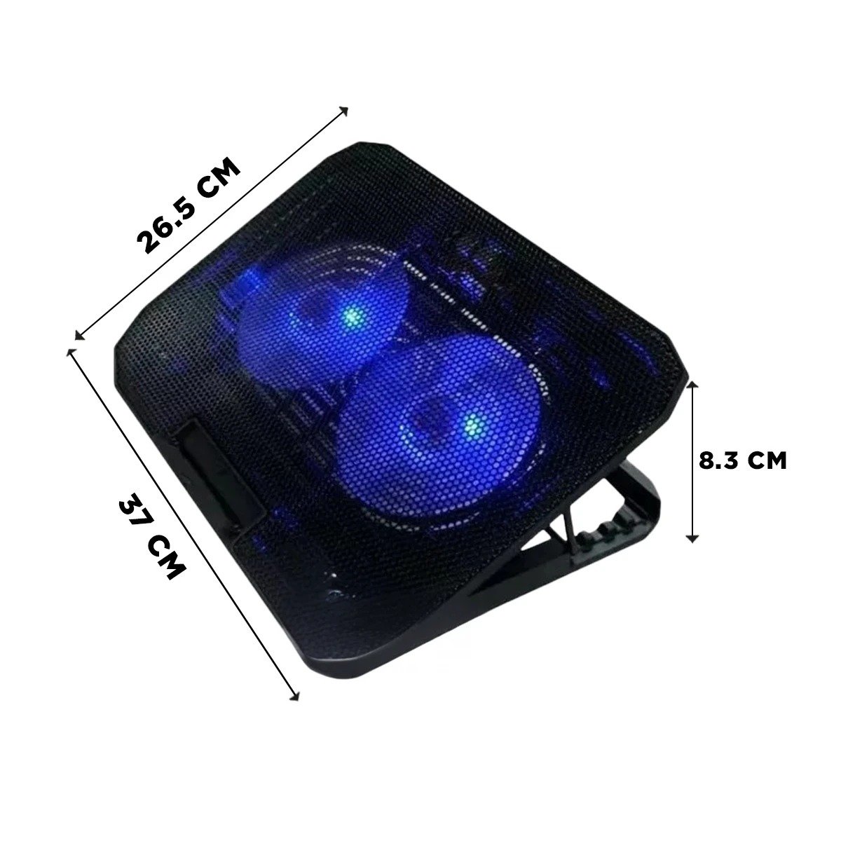 PACK2 SOPORTE PORTATIL PARA LAPTOP 2 VENTILADORES COLOR NEGRO Y+PAPEL REGALO - 4