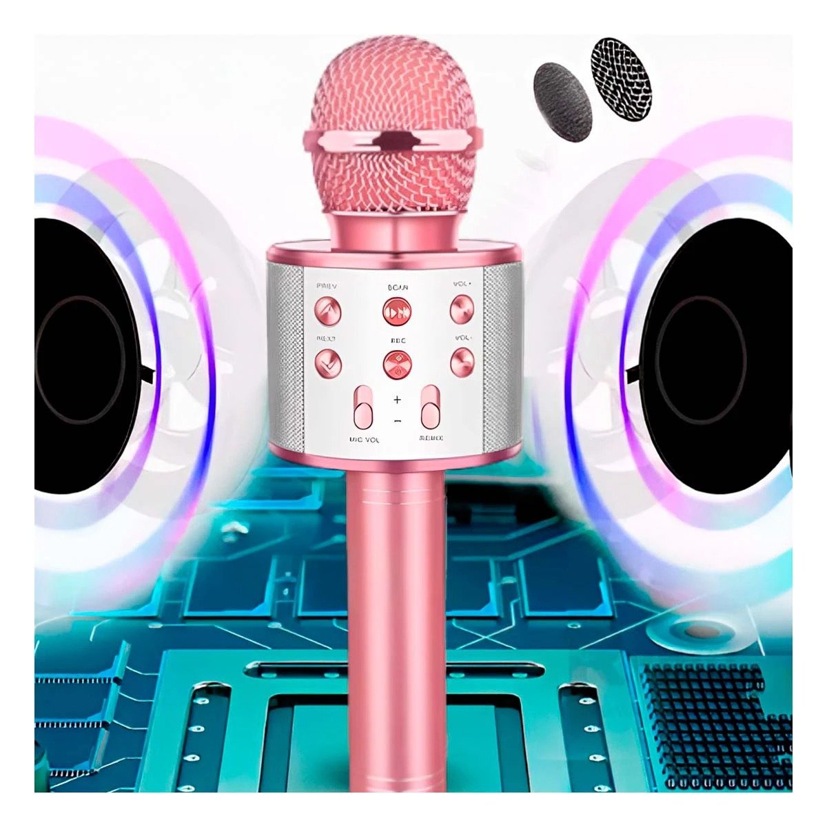 PACK12 DISPOSITIVO PORTATIL BLUETOOTH ORO ROSADO CON FUNCION MUSICAL Y+REGALO STICKER - 5