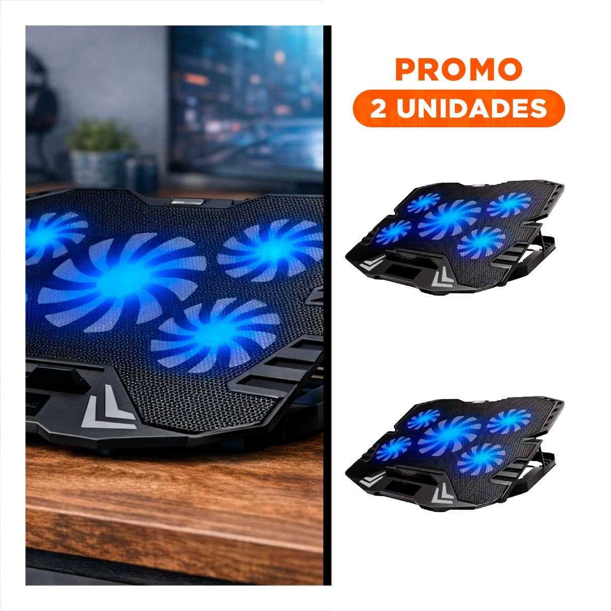 PACK2 REFRIGERADOR AJUSTABLE PARA LAPTOP COLOR NEGRO CON RENDIMIENTO OPTIMO - 1