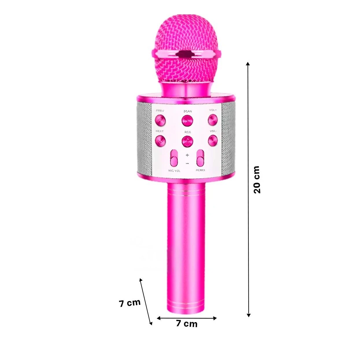 PACK4 RECARGABLE MICROFONO BLUETOOTH FUCSIA ROSA CON AUDIO CLARO PARA CANTAR Y+PAPEL REGALO - 4