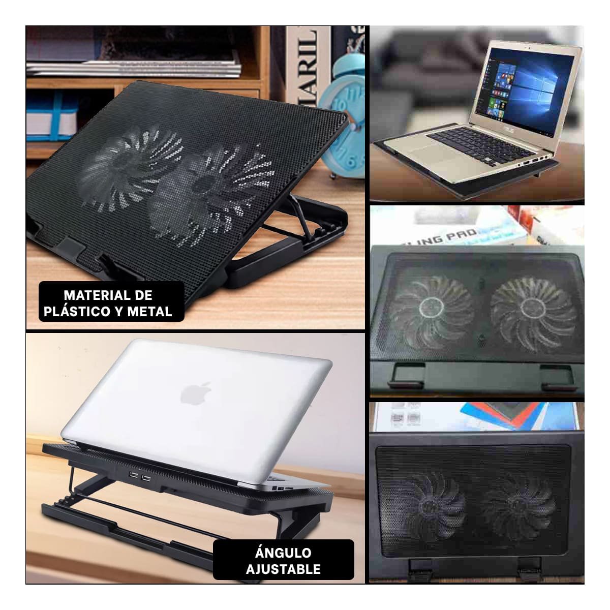 PACK4 SOPORTE ERGONOMICO PARA LAPTOP A8 COLOR NEGRO CON INCLINACION REGULABLE Y+REGALO STICKER - 2