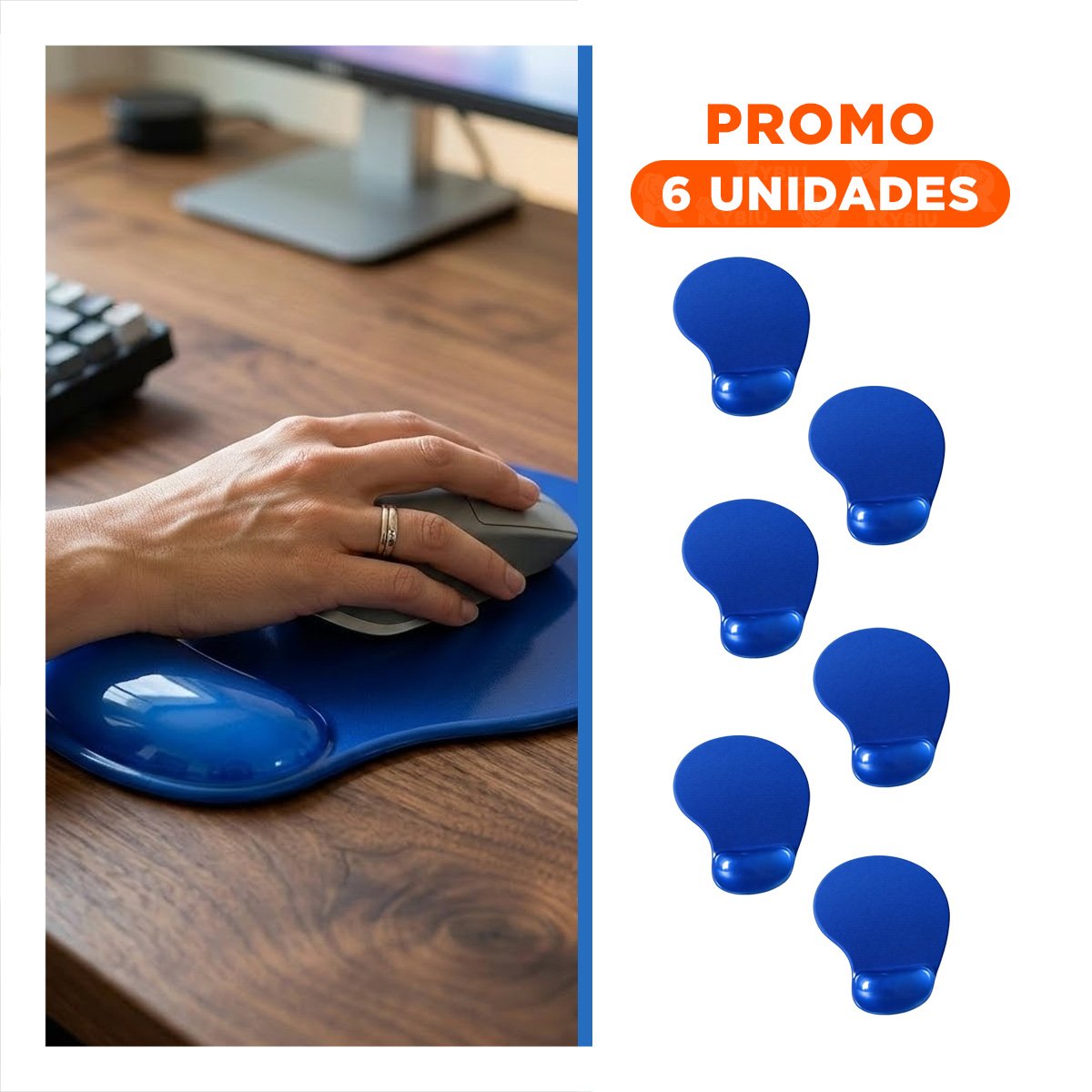 PACK6 SOPORTE GEL COMPACTO AZUL CON SUPERFICIE ANTIDESLIZANTE Y ERGONOMICO - 1