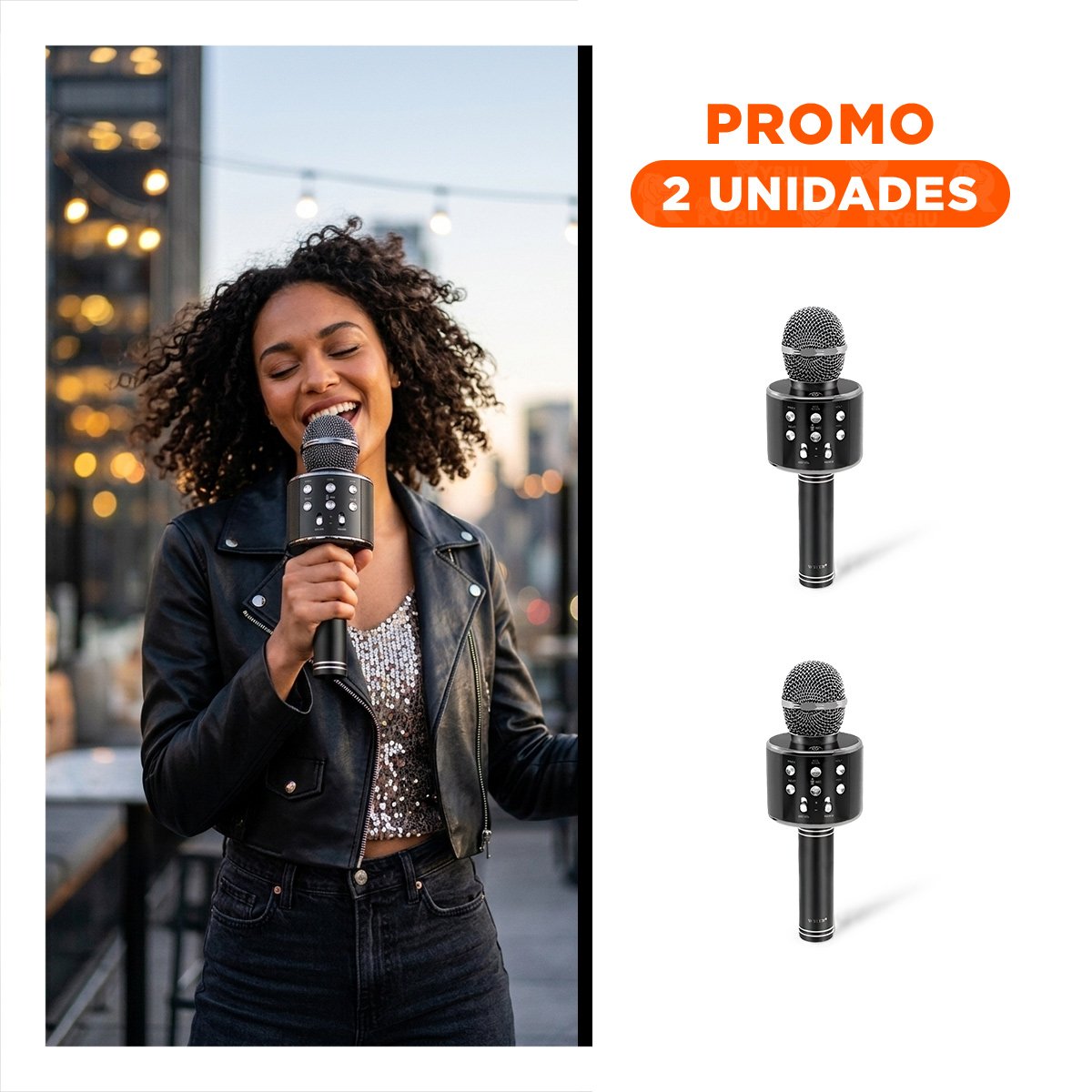 PACK2 EQUIPO PORTÁTIL COLOR NEGRO CON CONEXIÓN BLUETOOTH PARA KARAOKE Y+REGALO STICKER - 1