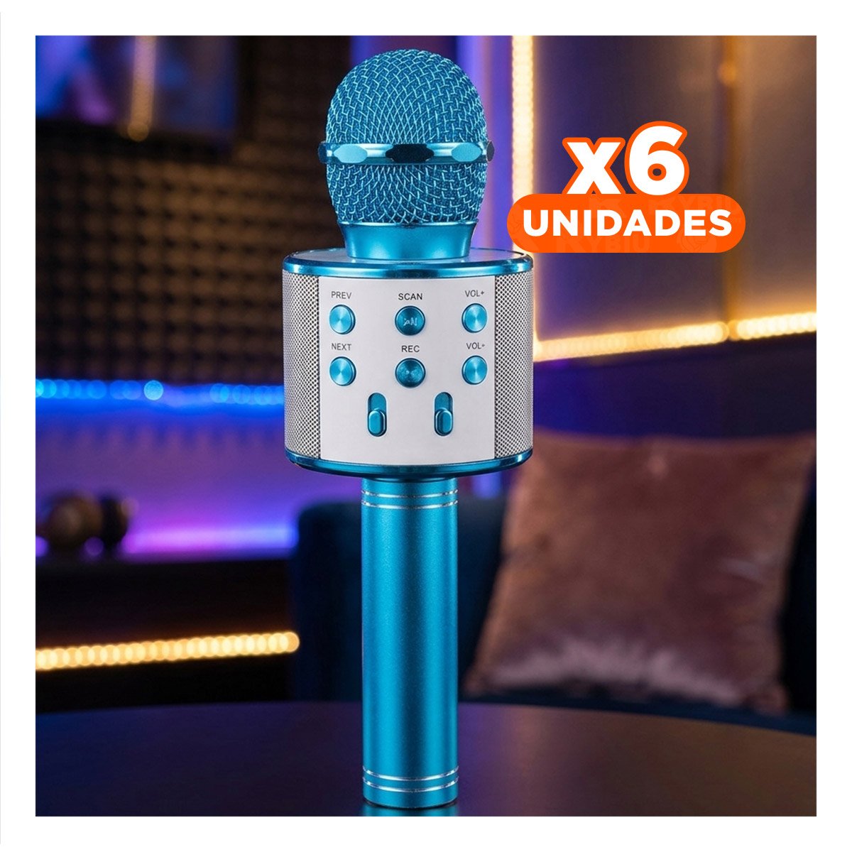 PACK6 APARATO BLUETOOTH AZUL CON FUNCION DE CANTO PARA ENTRETENIMIENTO - 1