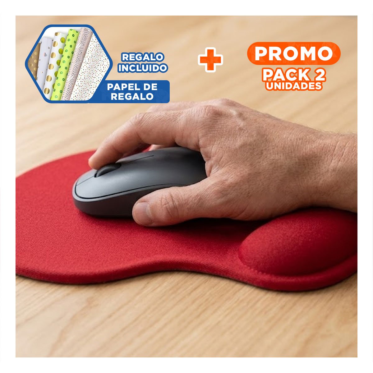 PACK2 BASE GEL COMPACTA ROJA CON SUPERFICIE SUAVE Y USO COMODO DIARIO Y+PAPEL REGALO - 1
