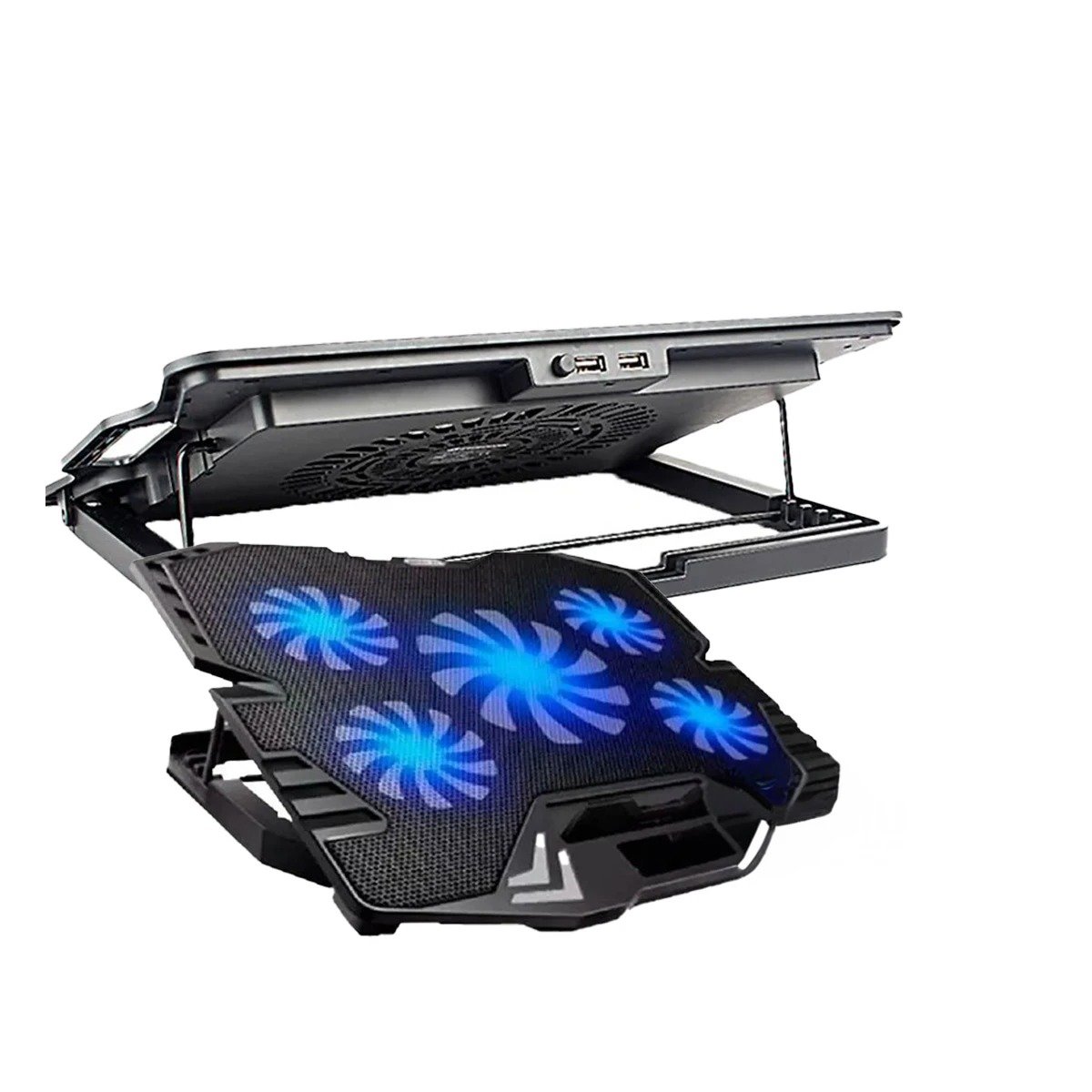 PACK2 BASE ENFRIADORA PARA LAPTOP NEGRO CON ESTRUCTURA RESISTENTE Y+REGALO STICKER - 2