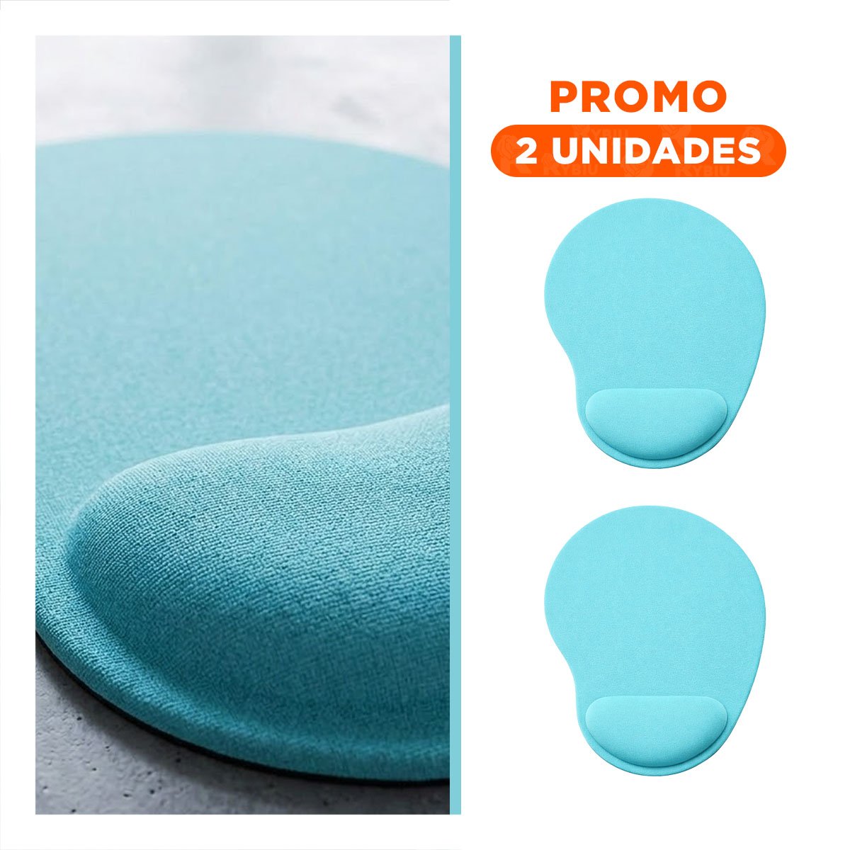 PACK2 TAPETE PARA MOUSE GEL CELESTE PEQUENO CON DISENO COMODO Y DURADERO - 1