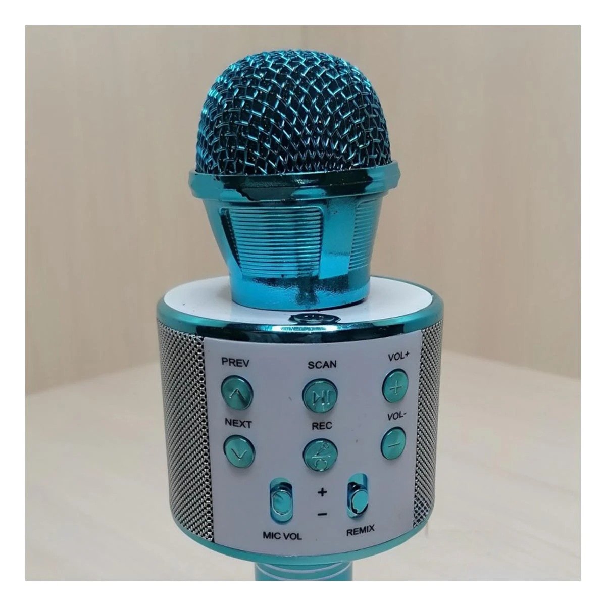 PACK12 DISPOSITIVO PORTATIL BLUETOOTH AZUL CON FUNCION DE KARAOKE Y+PAPEL REGALO - 3