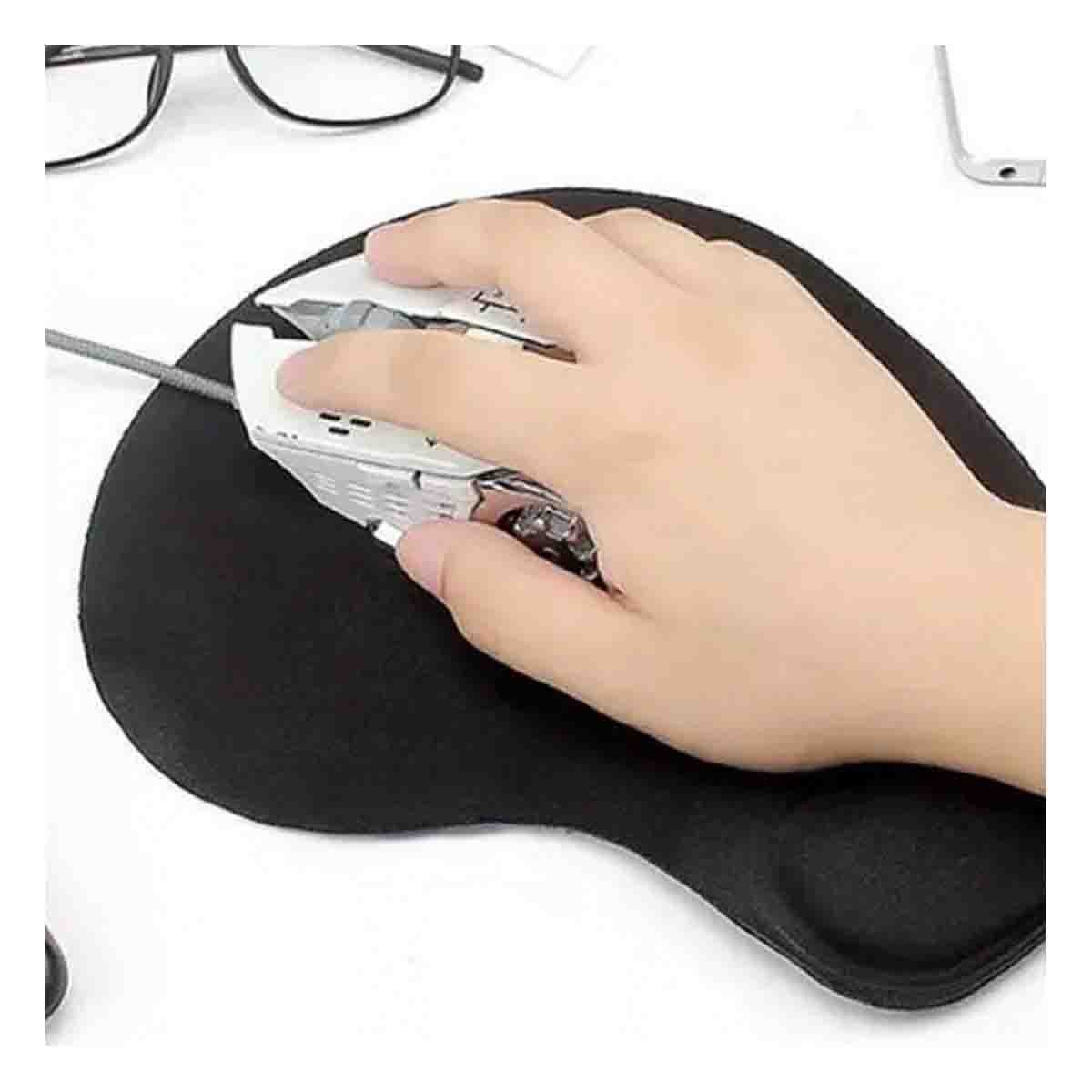 PACK2 MOUSE PAD ERGONOMICO GEL NEGRO PEQUENO CON DISENO COMPACTO Y+REGALO STICKER - 5