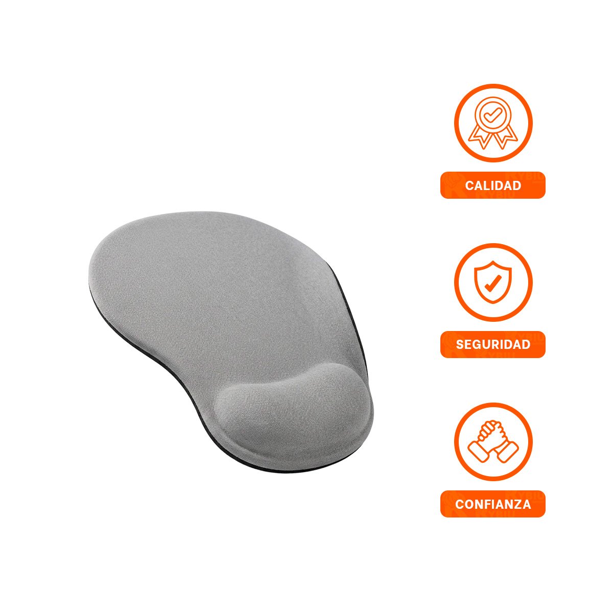 PACK6 SOPORTE GEL ERGONOMICO GRIS CON DISENO COMODO PARA USO DIARIO EN PC Y+REGALO STICKER - 2