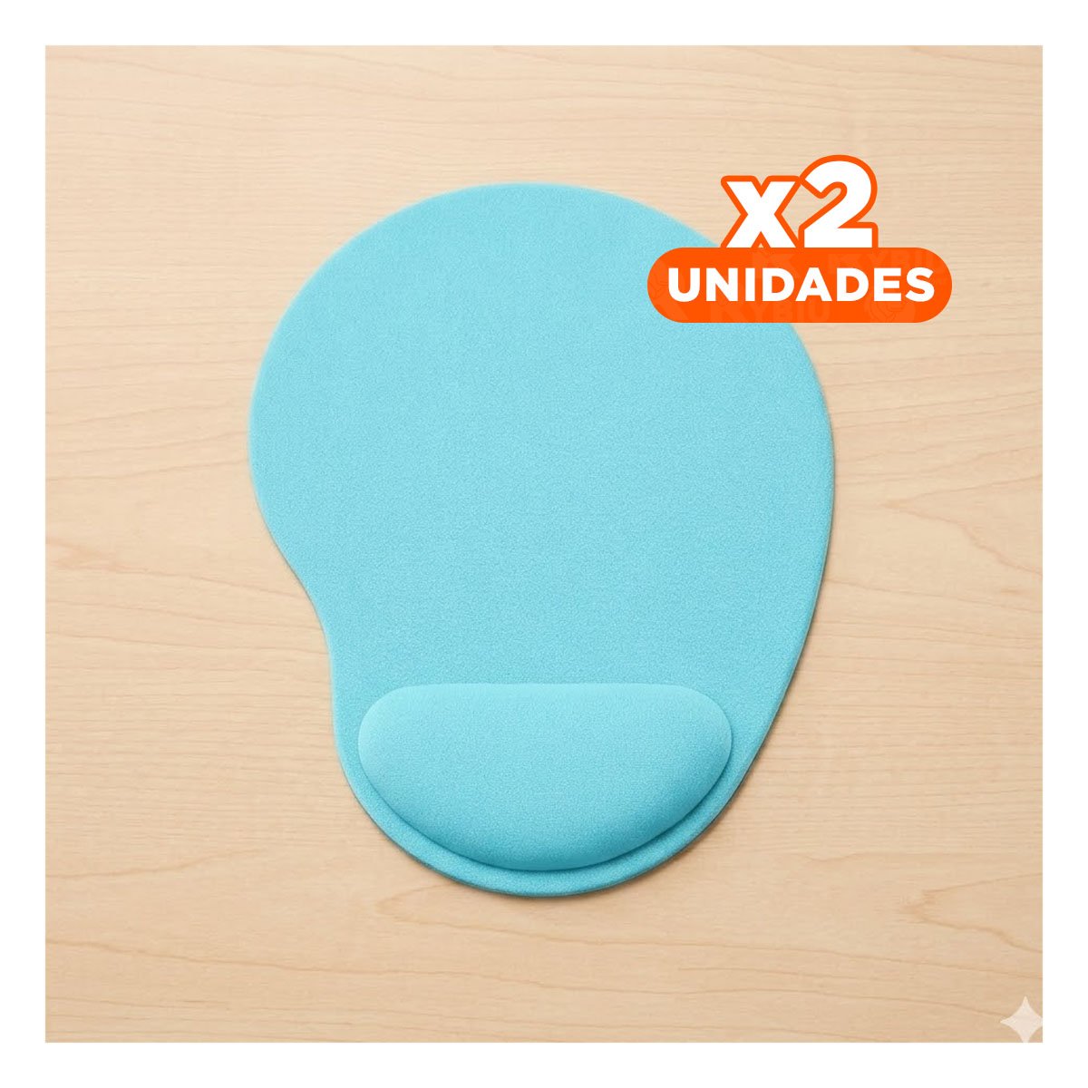PACK2 MOUSE PAD ERGONOMICO GEL CELESTE PEQUENO CON DISENO COMPACTO Y+REGALO STICKER - 1