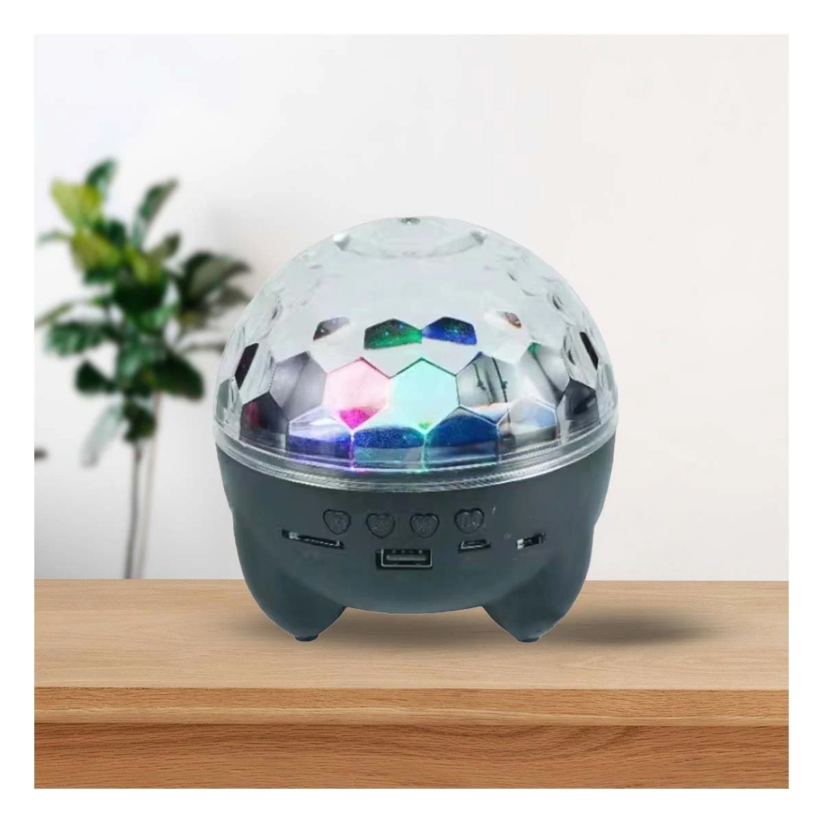PACK4 ALTAVOZ FIESTA CON LAMPARA Y PROYECTOR DE LUCES COLOR NEGRO - 3