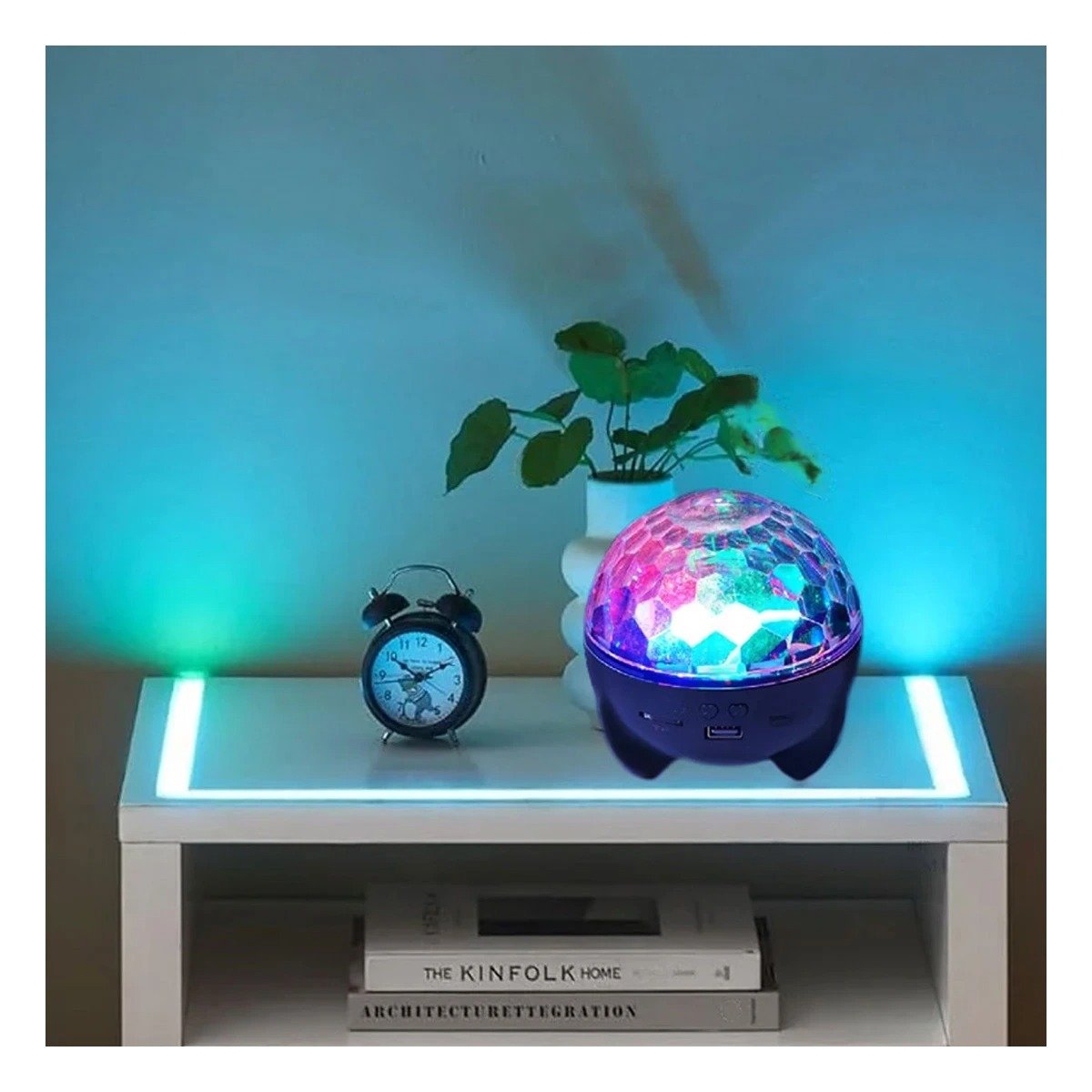 PACK4 PARLANTE MUSICA CON LAMPARA LED Y PROYECTOR COLOR NEGRO Y+REGALO STICKER - 5