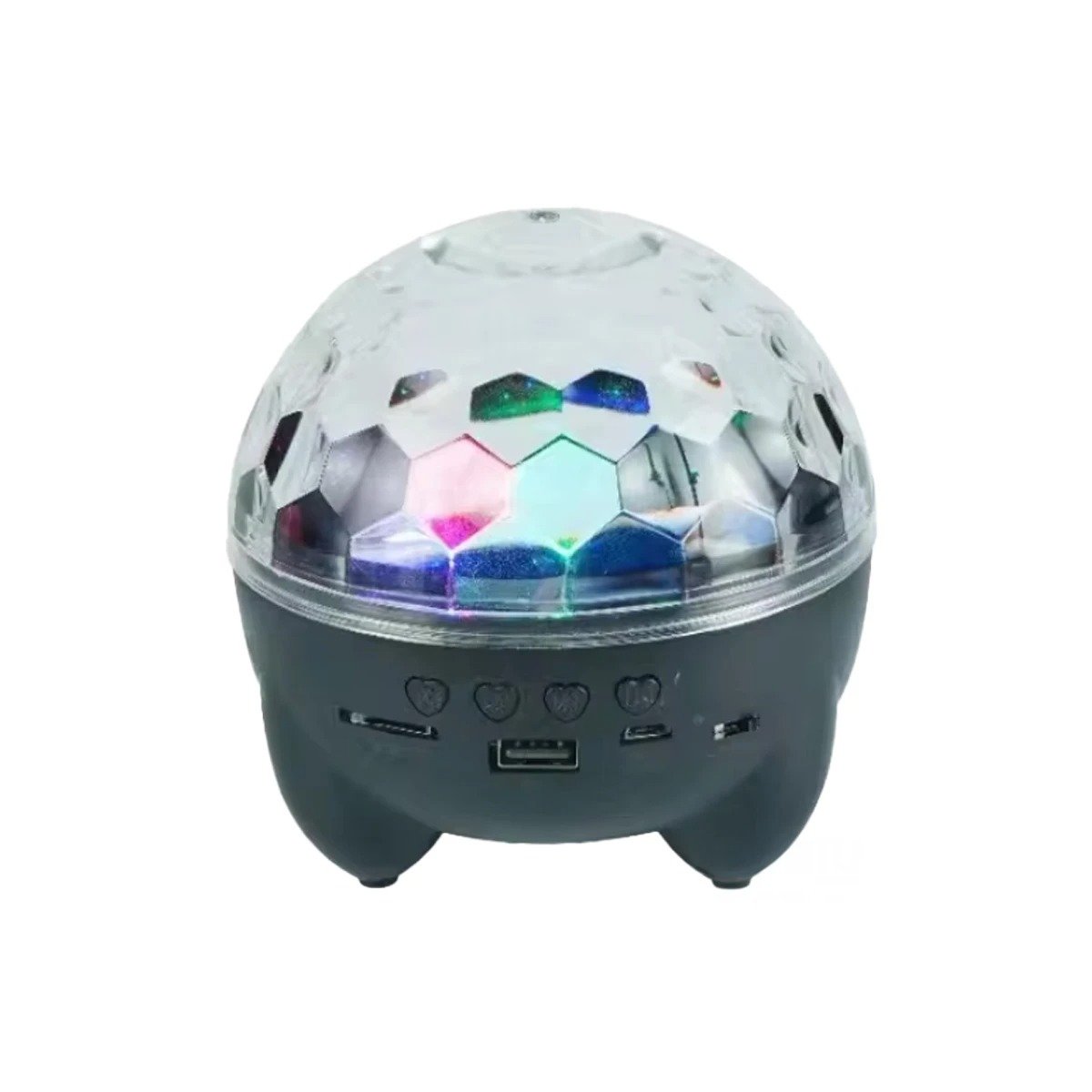 PACK2 PARLANTE LED CON LAMPARA Y PROYECTOR DE ESTRELLAS NEGRO CON PATITAS Y+REGALO STICKER - 2