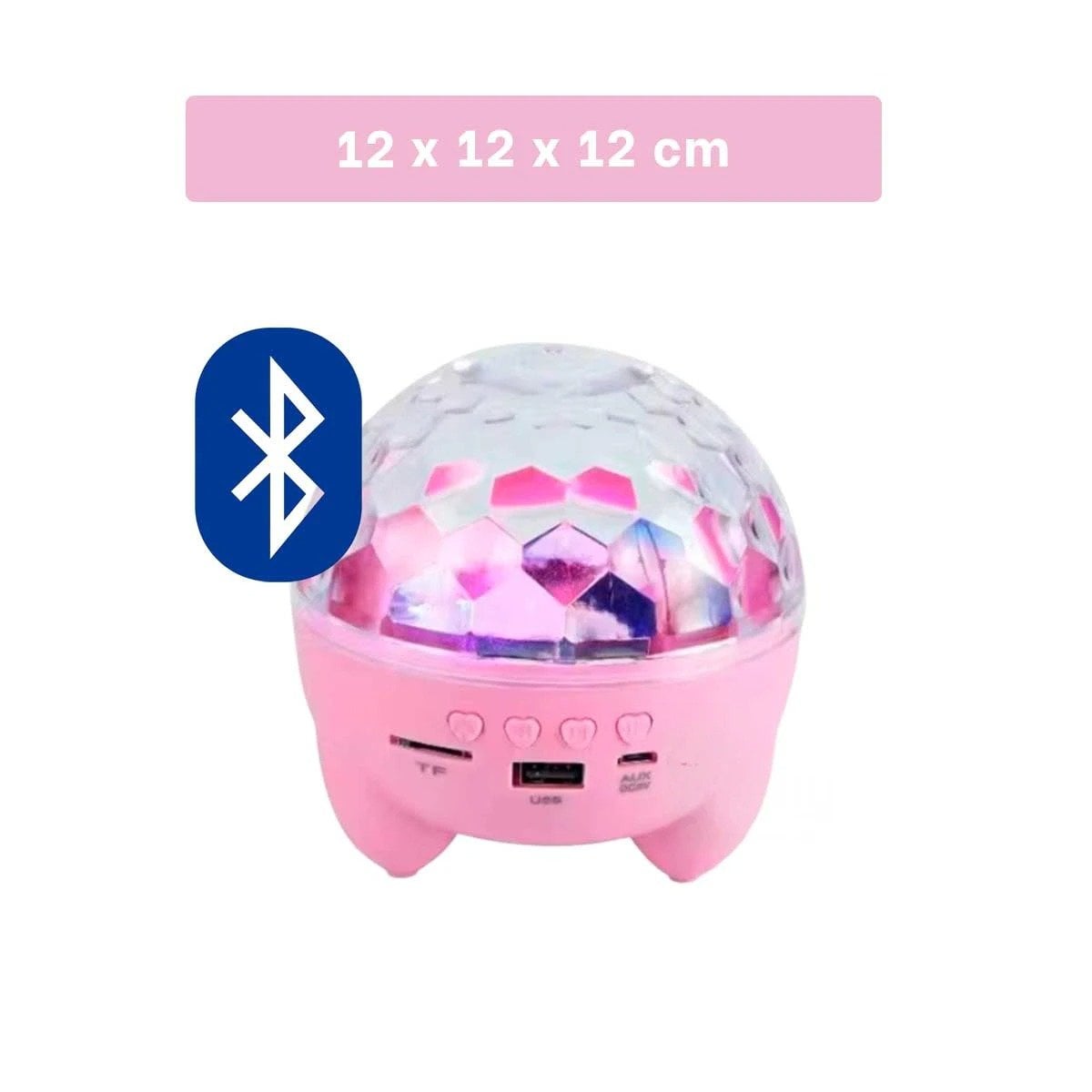 PACK4 PARLANTE LED CON LAMPARA Y PROYECTOR DE ESTRELLAS COLOR ROSADO Y+REGALO STICKER - 4