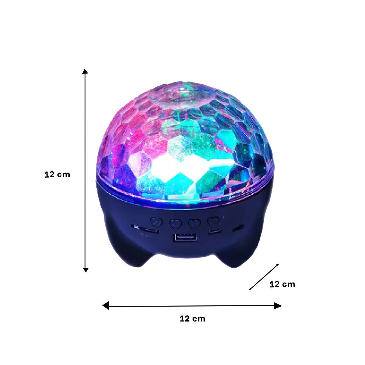 PACK2 ALTAVOZ BLUETOOTH CON LAMPARA Y EFECTOS DE COLORES NEGRO DE DISCOTECA CON PATITAS - 4