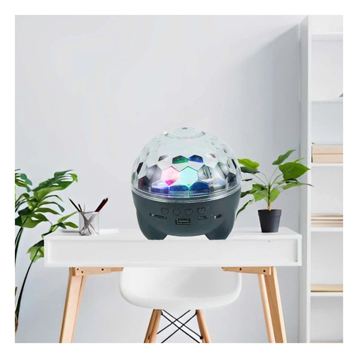 PACK2 ALTAVOZ BLUETOOTH CON LAMPARA Y EFECTOS DE COLORES NEGRO DE DISCOTECA CON PATITAS - 5