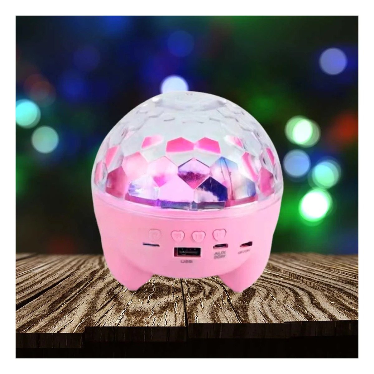 PACK6 SONIDO LAMPARA LED CON PROYECTOR COLOR ROSADO Y+PAPEL REGALO - 2