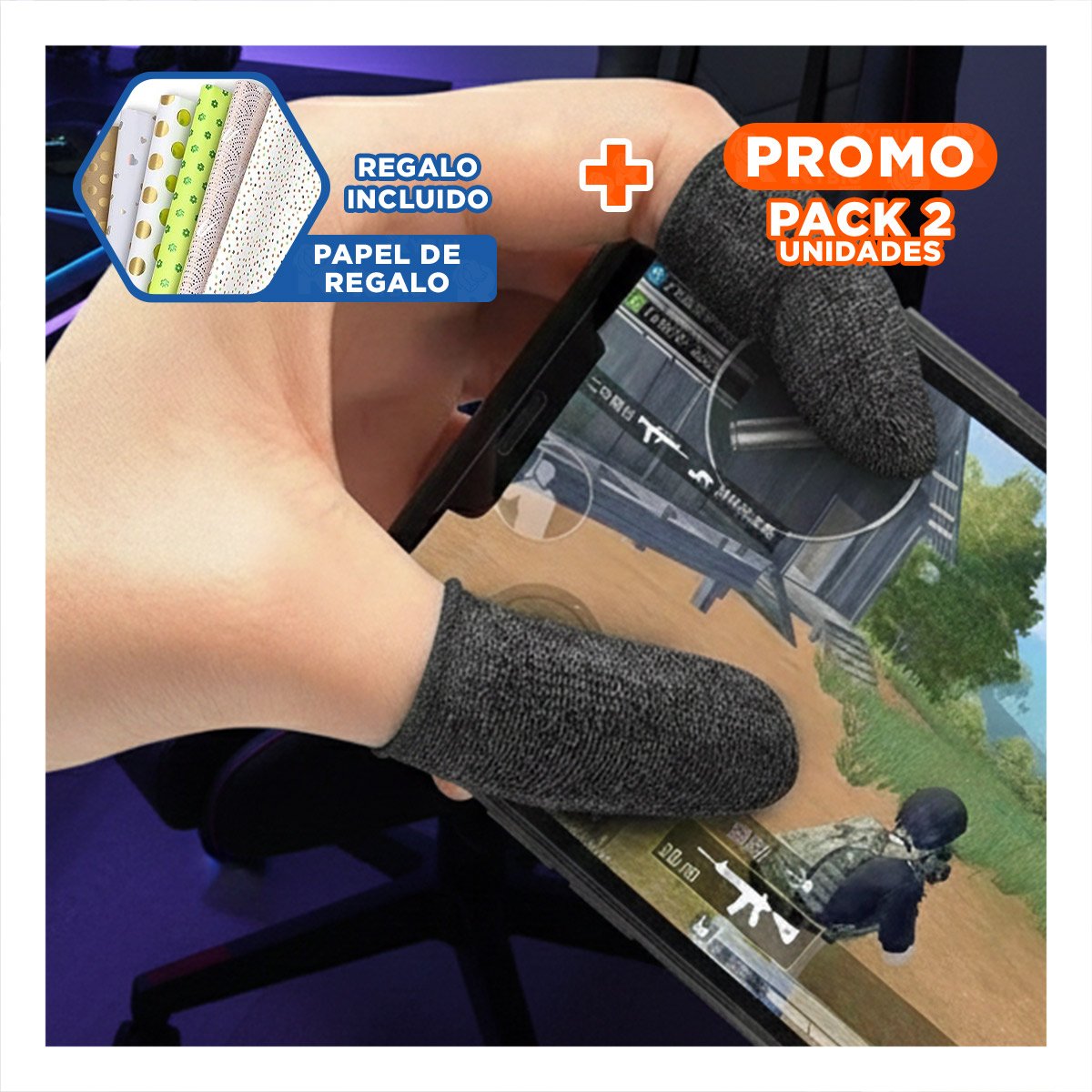 PACK2 CONTROL GAMER COMPACTO CON DISEÑO MODERNO Y BOTONES SENSIBLES PARA LAPTOP Y+PAPEL REGALO - 1