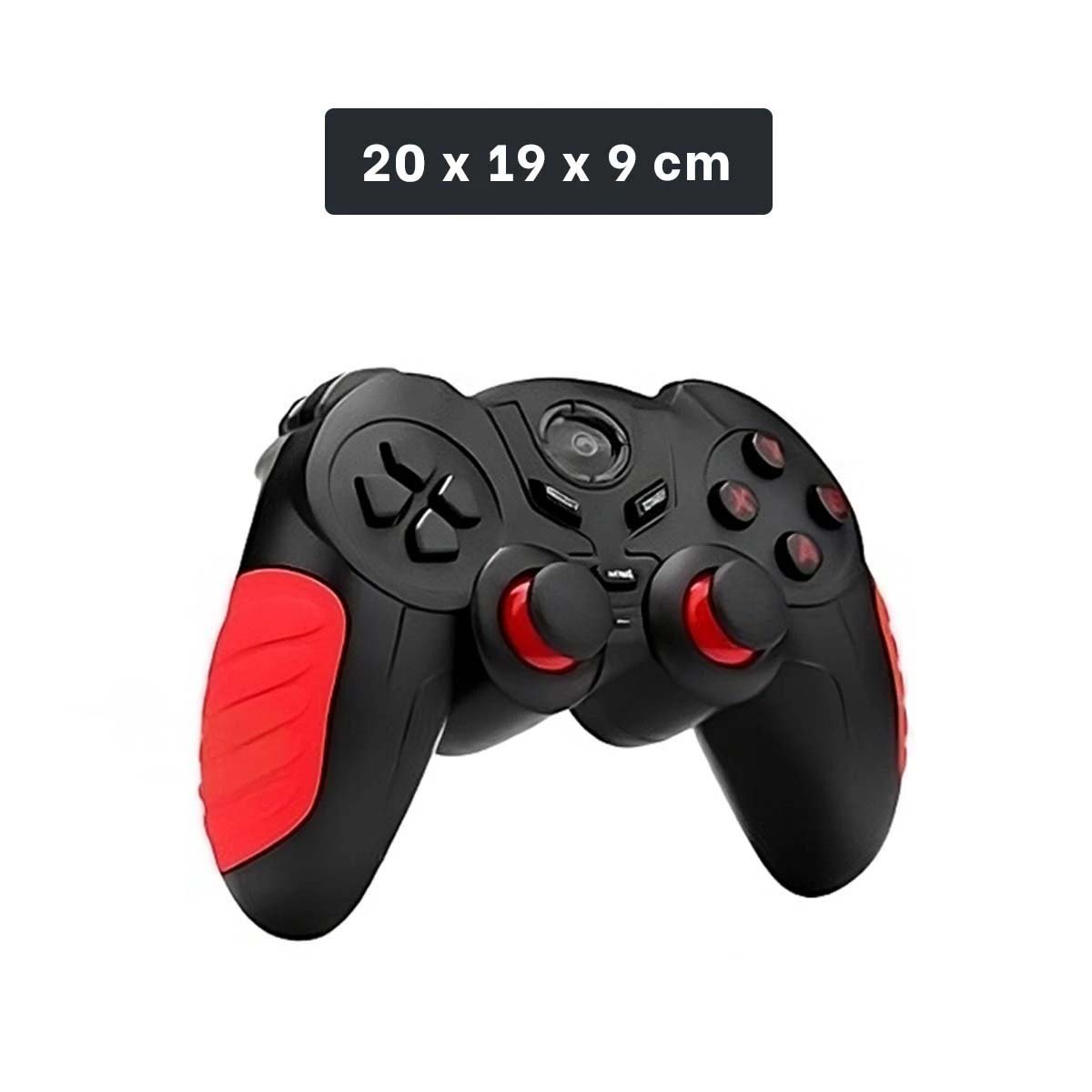 PACK2 CONTROL GAMER INALAMBRICO DE DISEÑO MODERNO Y COMODIDAD COLOR NEGRO ROJO Y+PAPEL REGALO - 4