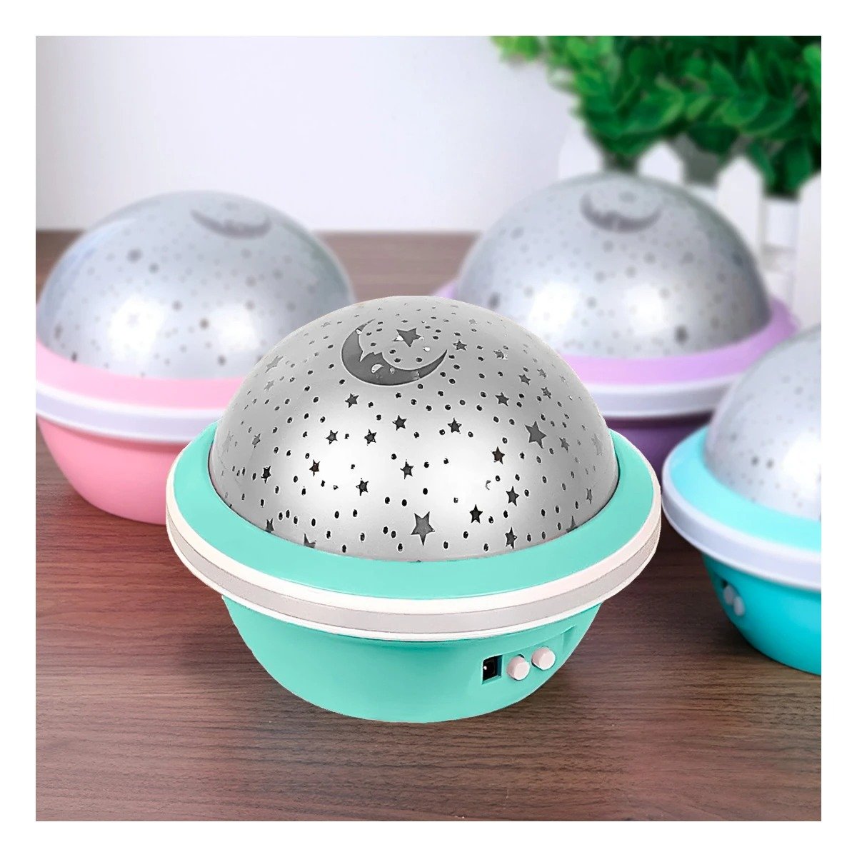 PACK4 FOCO LED GIRATORIO DE GALAXIA VERDE AGUA PARA DORMITORIO Y+PAPEL REGALO - 2