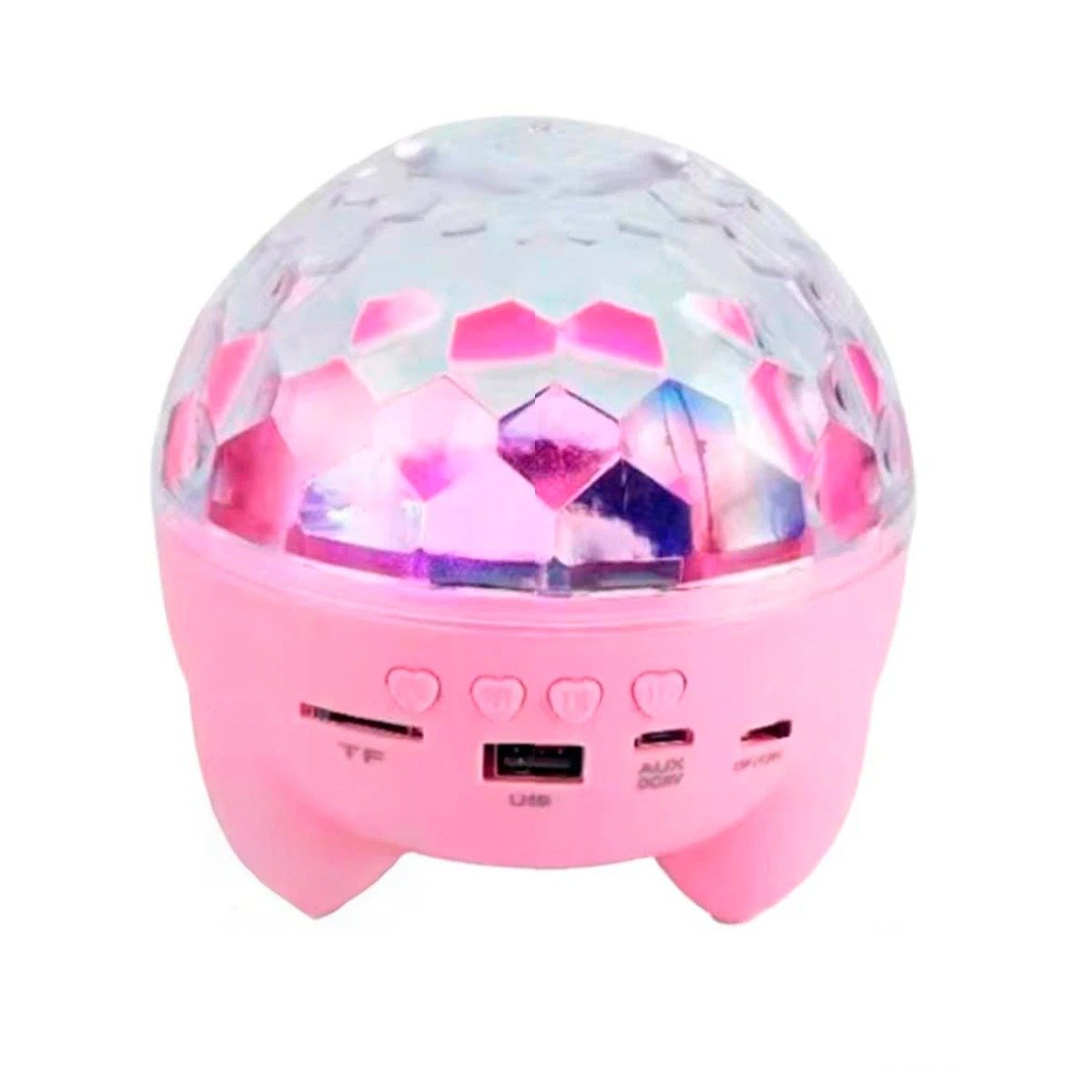 PACK2 PARLANTE LAMPARA BLUETOOTH CON PROYECTOR DE ESTRELLAS ROSADO CON PATITAS Y+REGALO STICKER - 2