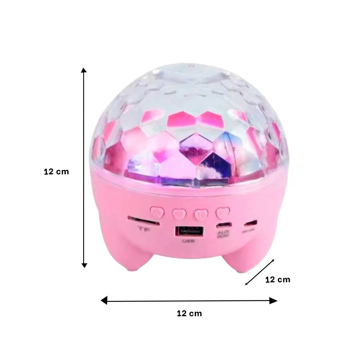 PACK2 PARLANTE LAMPARA BLUETOOTH CON PROYECTOR DE ESTRELLAS ROSADO CON PATITAS Y+REGALO STICKER - 4