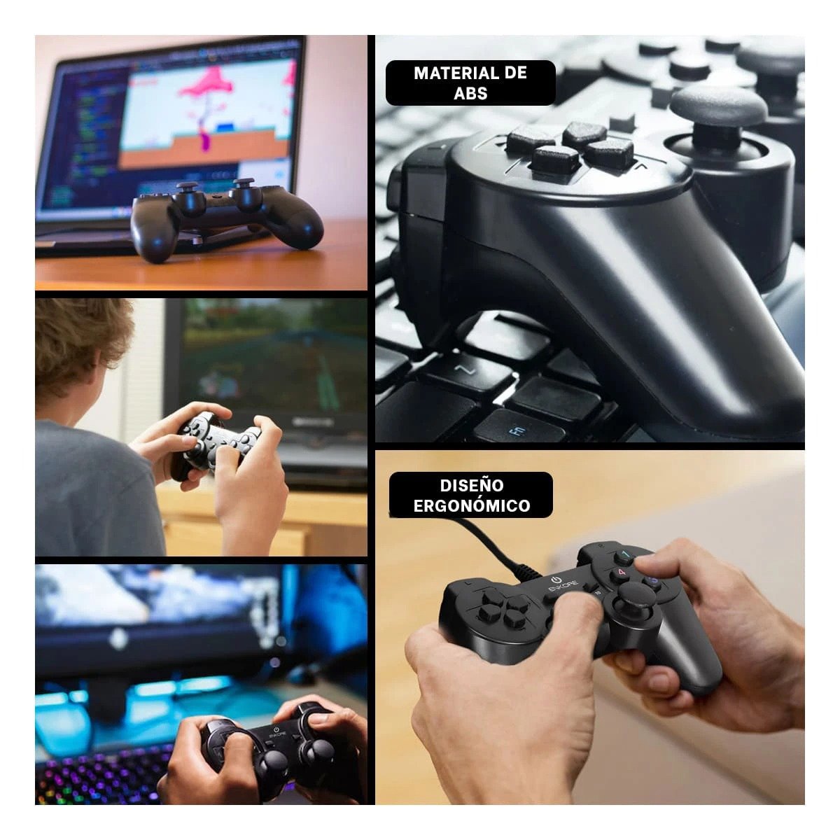 MANDO GAMER INALAMBRICO CON BOTONES SENSIBLES COLOR NEGRO Y DURABILIDAD - 5