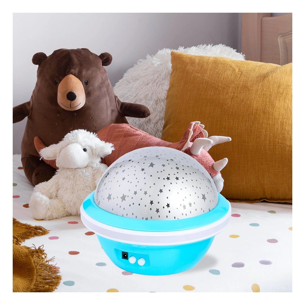PACK12 LUZ LED GIRATORIA GALAXIA COLOR CELESTE PARA HABITACION Y+REGALO STICKER - 5