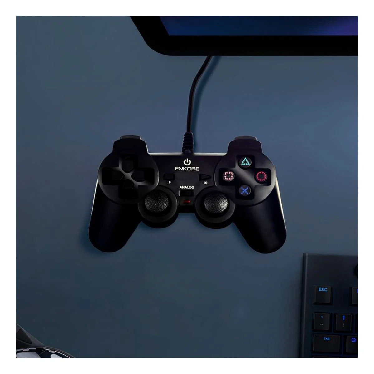 PACK2 CONTROL GAMER INALAMBRICO DE DISEÑO MODERNO Y COMODIDAD COLOR NEGRO Y+PAPEL REGALO - 5