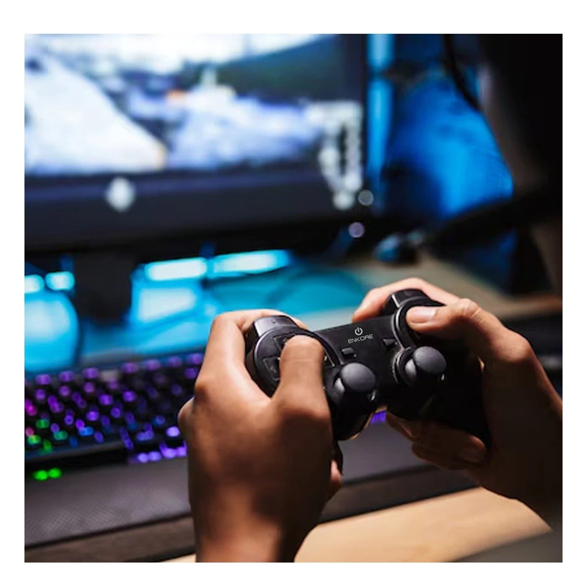 PACK2 JOYSTICK GAMER CON BOTONES PROGRAMABLES Y ALTA SENSIBILIDAD NEGRO - 2