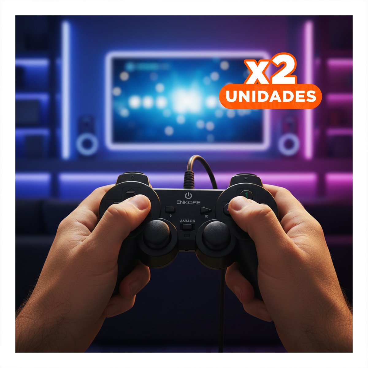 PACK2 PALANCA GAMER DURABLE Y CONFORTABLE NEGRO PARA JUEGOS Y+REGALO STICKER - 1