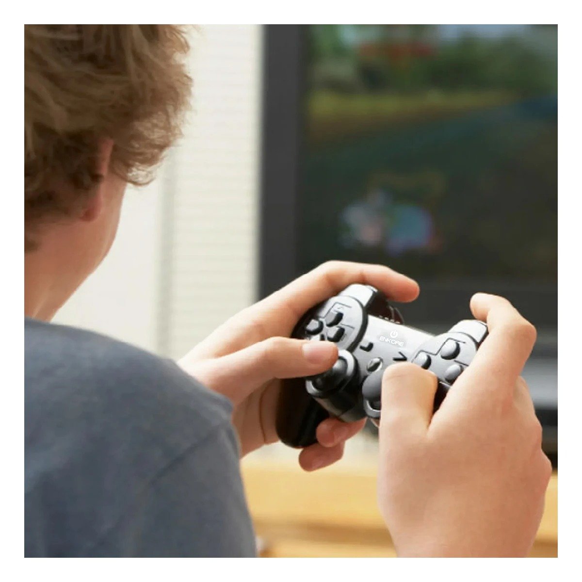 PACK2 PALANCA GAMER DURABLE Y CONFORTABLE NEGRO PARA JUEGOS Y+REGALO STICKER - 3