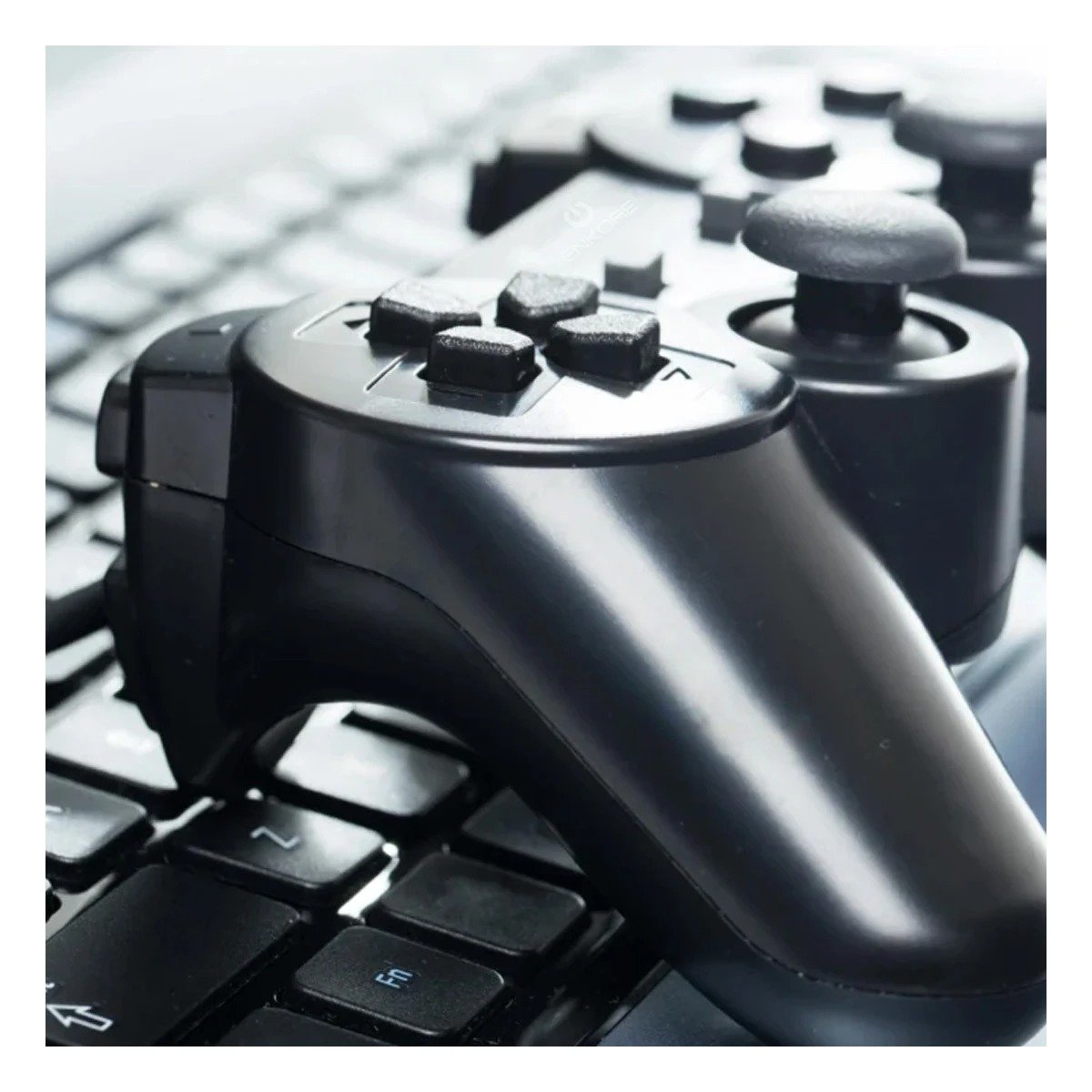 PACK2 PALANCA GAMER DURABLE Y CONFORTABLE NEGRO PARA JUEGOS Y+REGALO STICKER - 5
