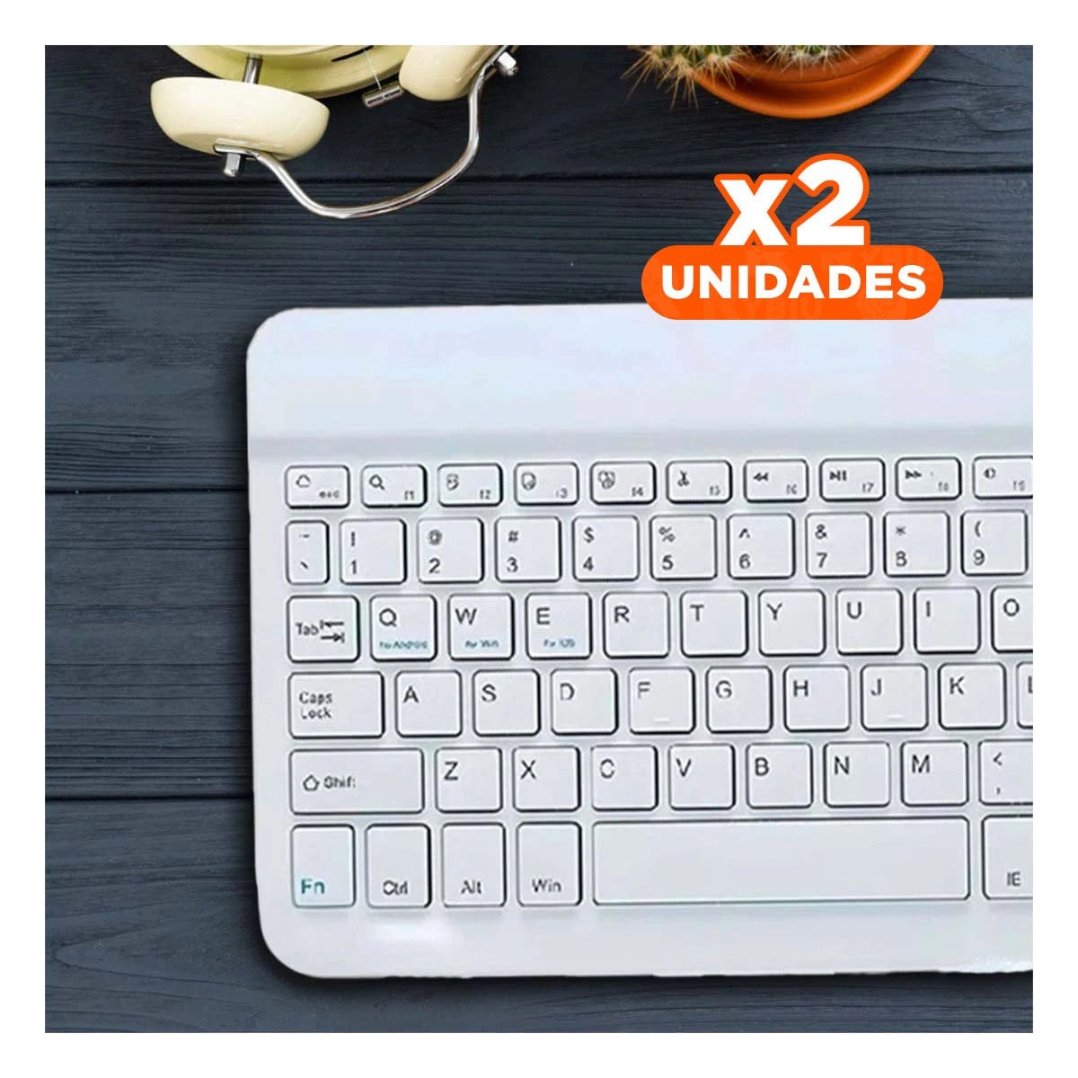 PACK2 EQUIPO TECLADO Y MOUSE INALAMBRICO BLANCO USO DIARIO CASA OFICINA FACIL Y+REGALO STICKER - 1