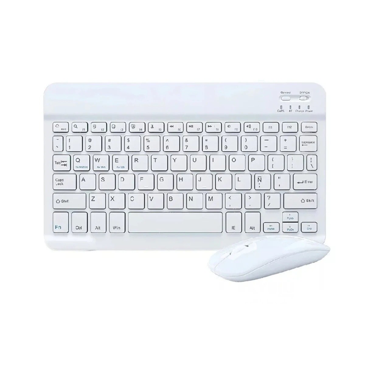 PACK2 EQUIPO TECLADO Y MOUSE INALAMBRICO BLANCO USO DIARIO CASA OFICINA FACIL Y+REGALO STICKER - 2