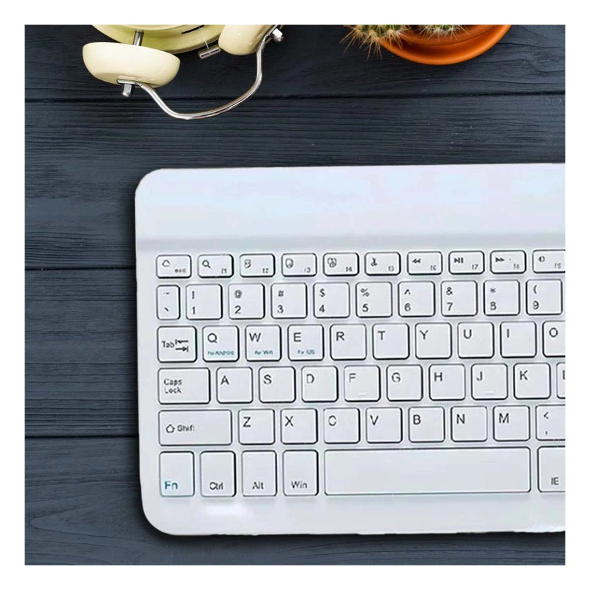 PACK4 DISPOSITIVO MOUSE Y TECLADO INALAMBRICO BLANCO PORTATIL PARA CASA OFICINA DIARIO - 3