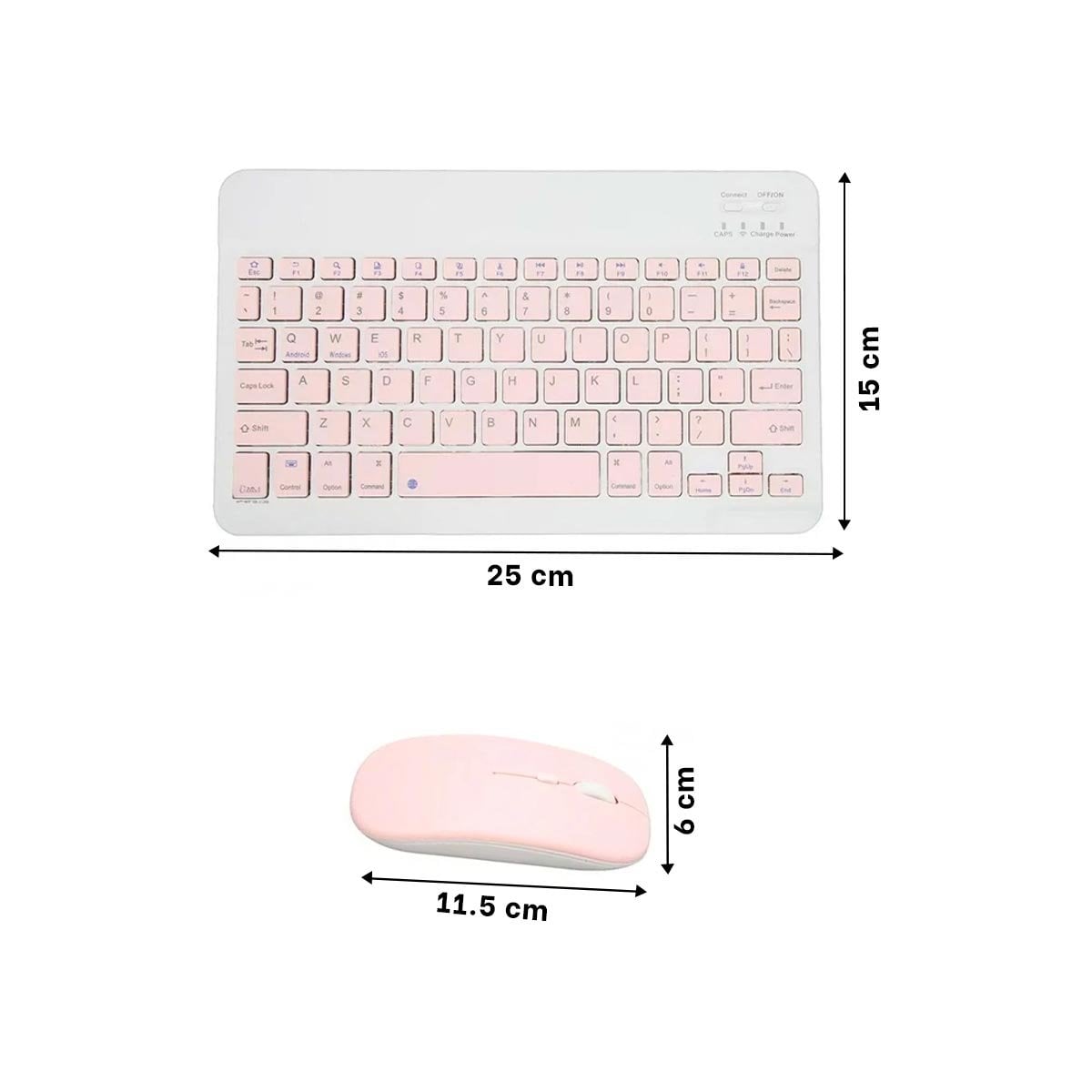 PACK4 DISPOSITIVO MOUSE Y TECLADO INALAMBRICO ROSADO USO CONSTANTE CASA Y+PAPEL REGALO - 4