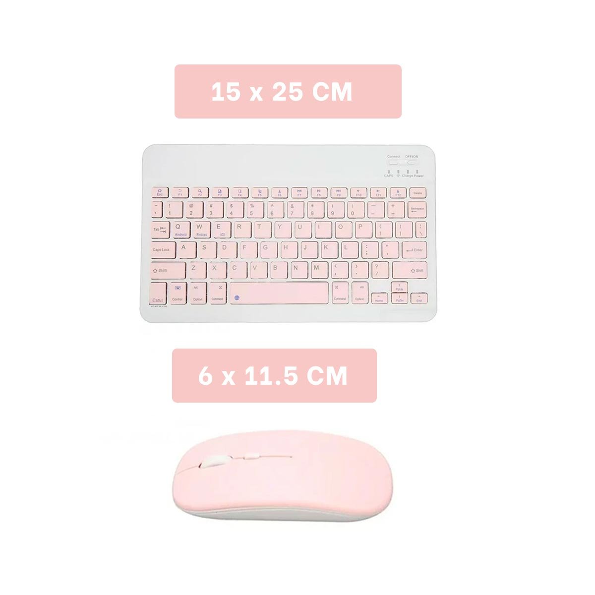 PACK12 ACCESORIO MOUSE Y TECLADO INALAMBRICO ROSADO PORTATIL SALA ENTRETENIMIENTO Y LECTURA - 4