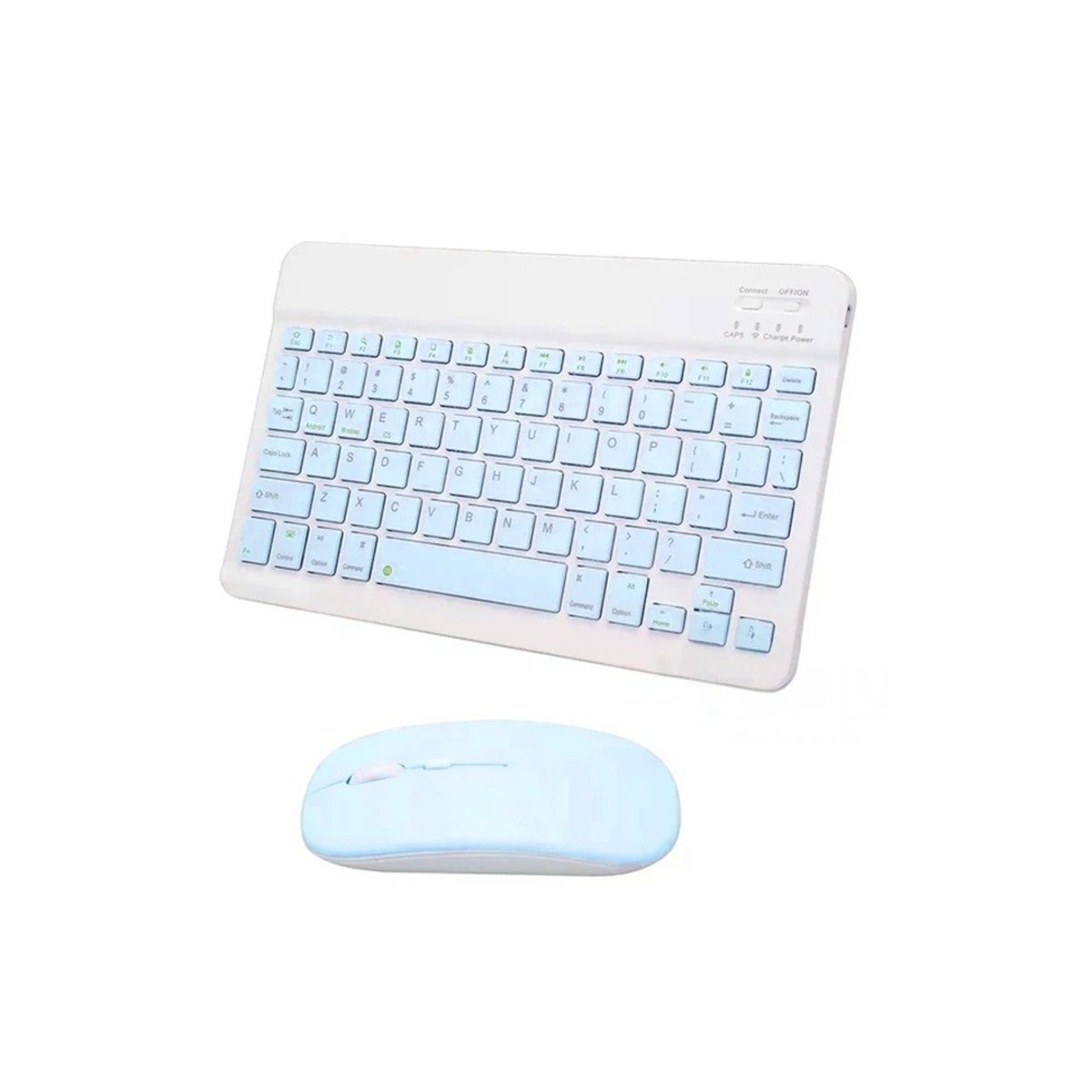PACK6 DISPOSITIVO TECLADO CELESTE Y MOUSE INALAMBRICO MODERNO PORTATIL SEGURO Y+REGALO STICKER - 2